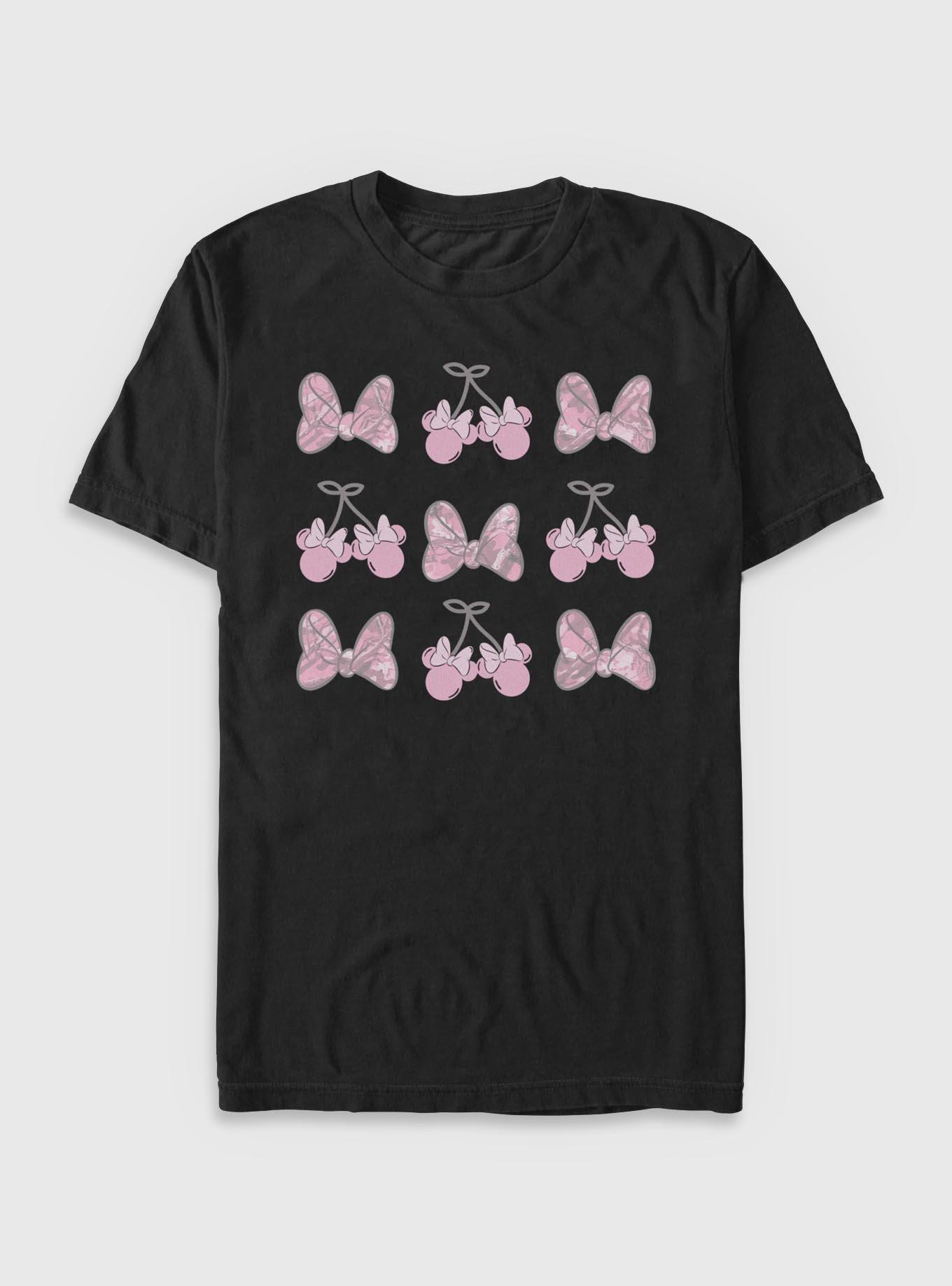 Disney Minnie Mouse Bow Camo T-Shirt, BLACK, hi-res