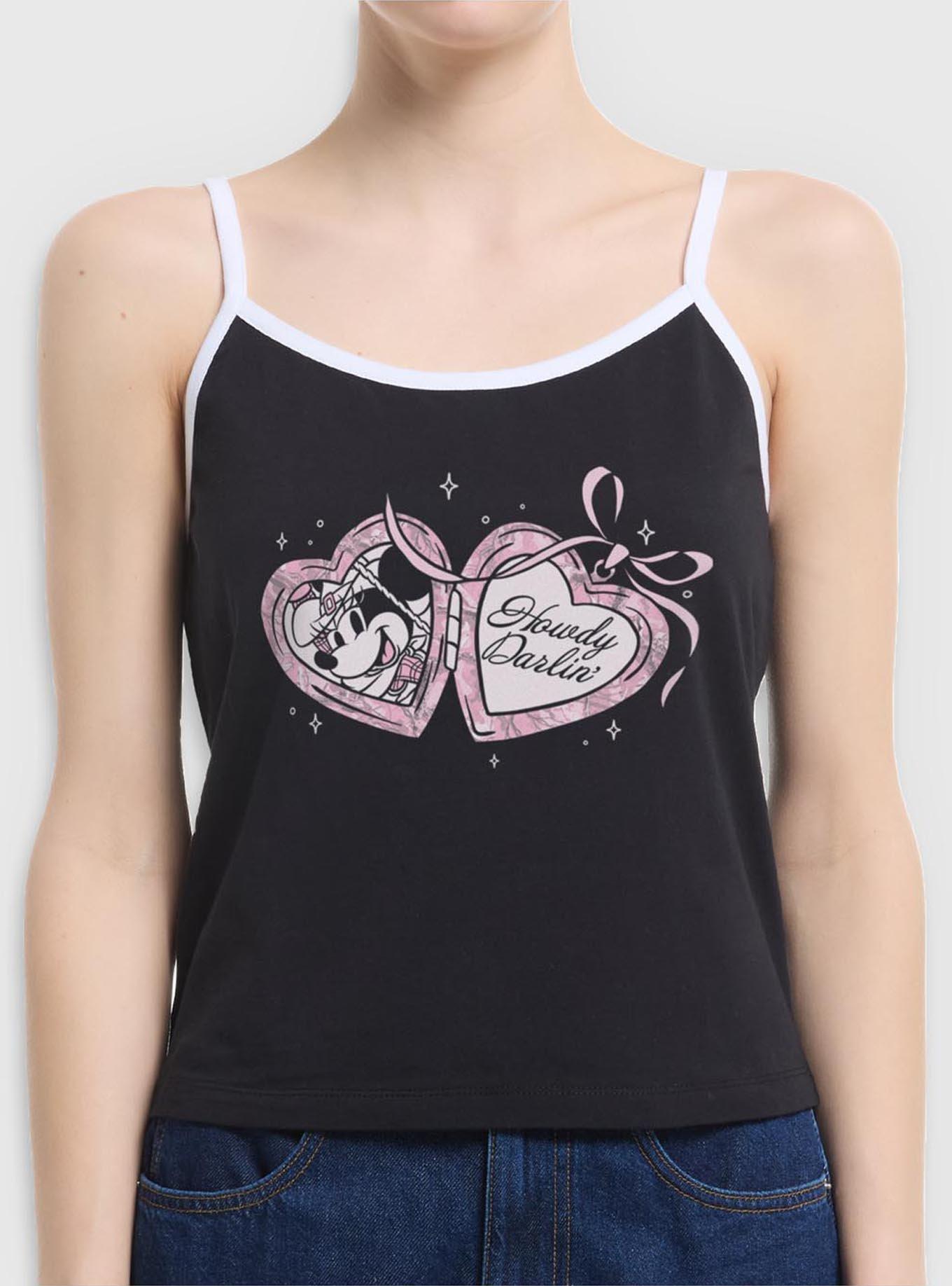 Disney Minnie Mouse Coquette Camo Cowgirl Girls Cami, BLACK, hi-res