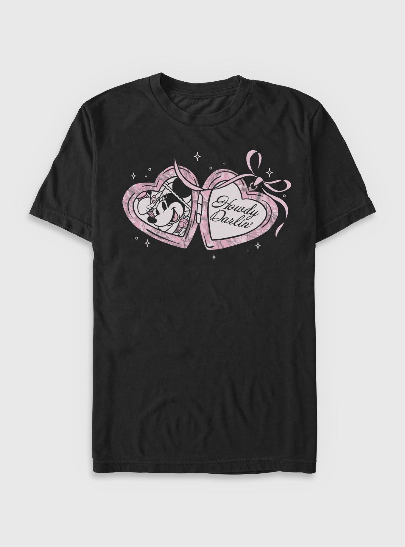 Disney Minnie Mouse Coquette Camo Cowgirl T-Shirt, BLACK, hi-res