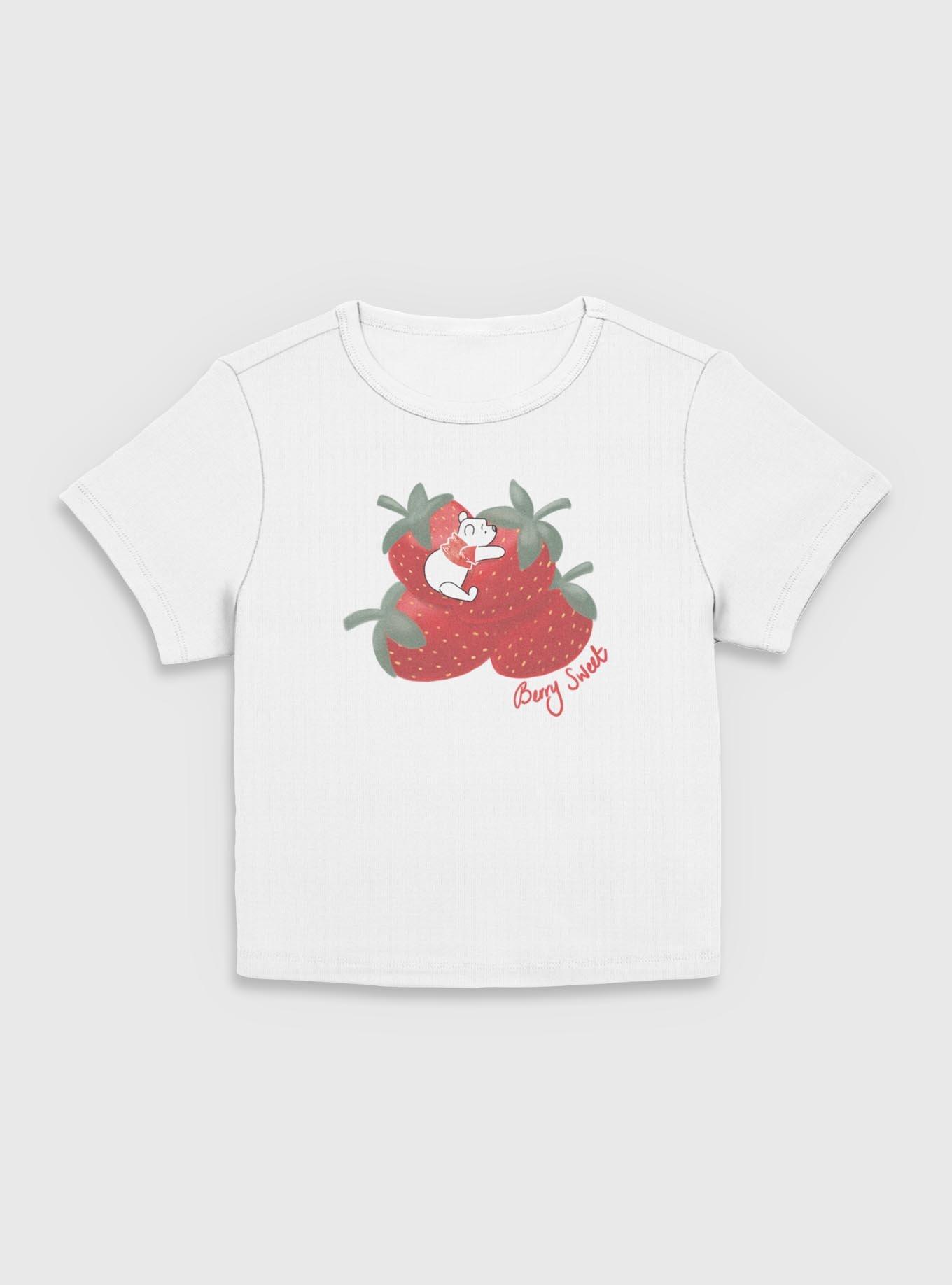Disney Winnie The Pooh Strawberry Girls Baby Tee, EGRET, hi-res