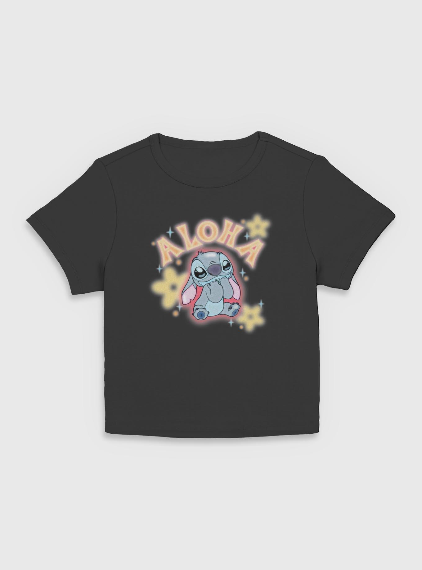 Disney Lilo & Stitch Cute Aloha Girls Baby Tee, BLACK, hi-res