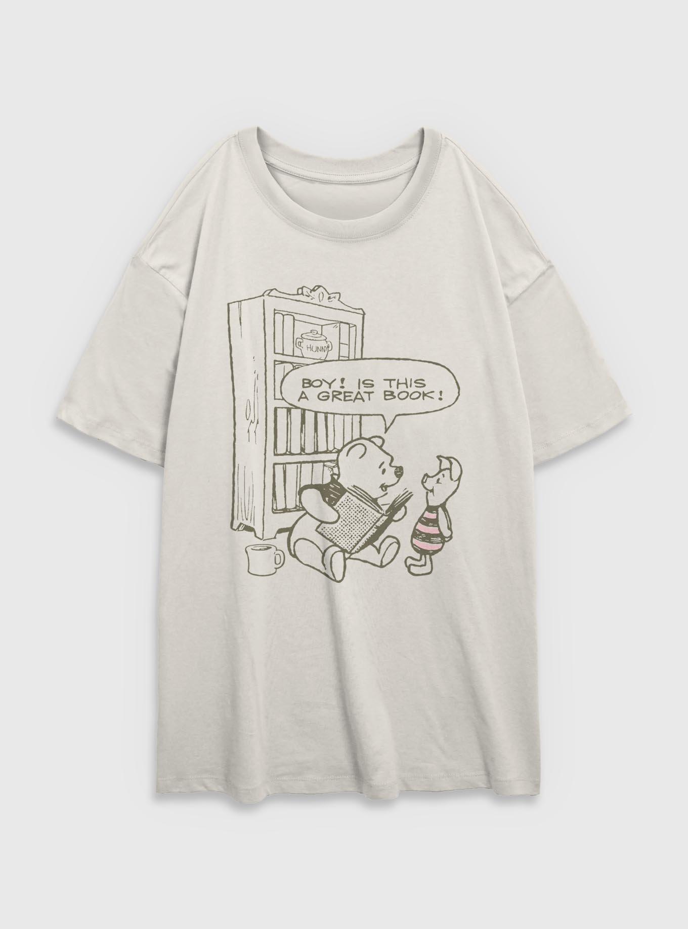 Disney Winnie The Pooh Great Book Girls Oversized T-Shirt, EGRET, hi-res
