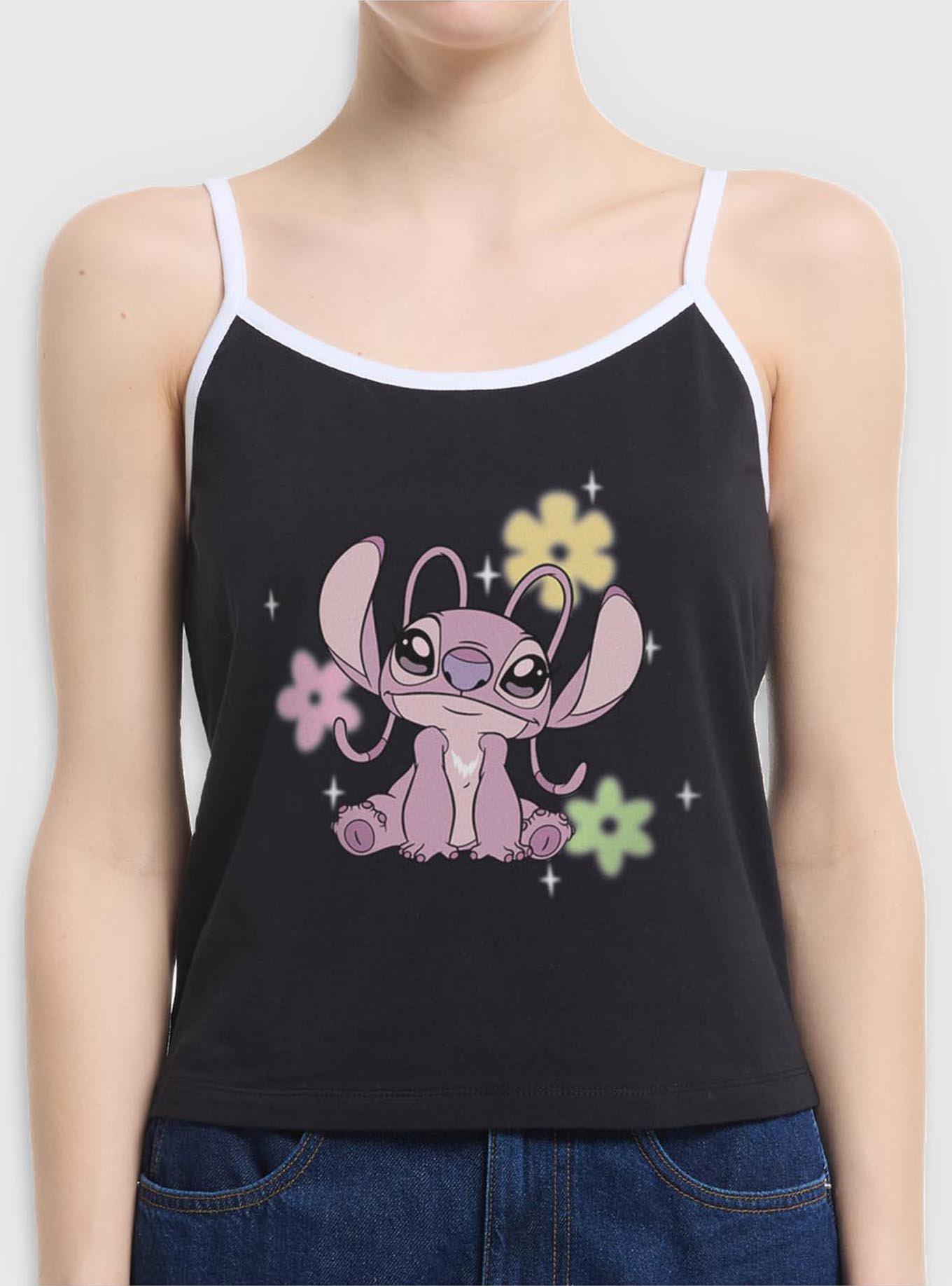 Disney Lilo & Stitch Angel Flowers Girls Cami, BLACK, hi-res
