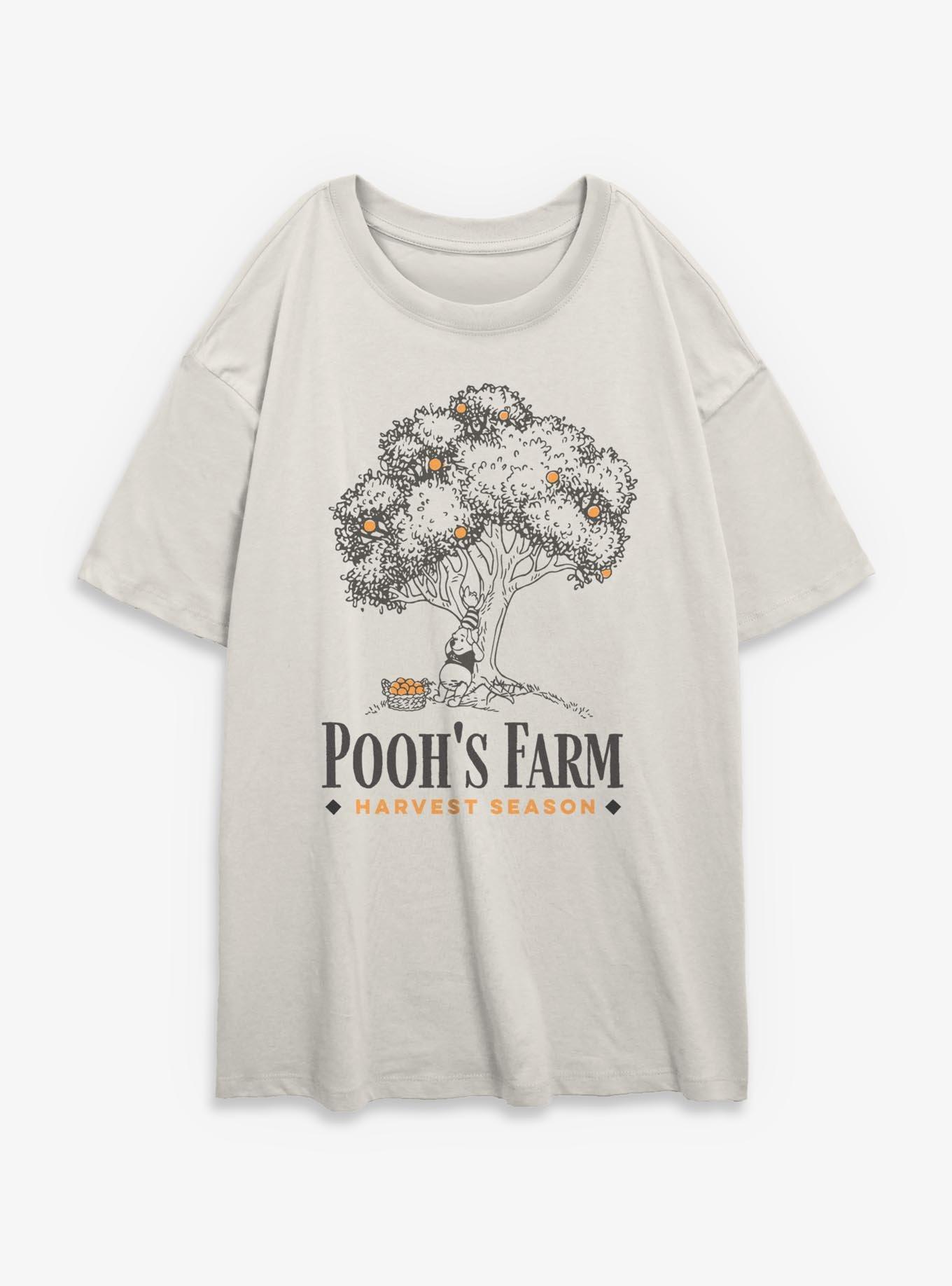 Disney Winnie The Pooh Farm Harvest Season Girls Oversized T-Shirt
