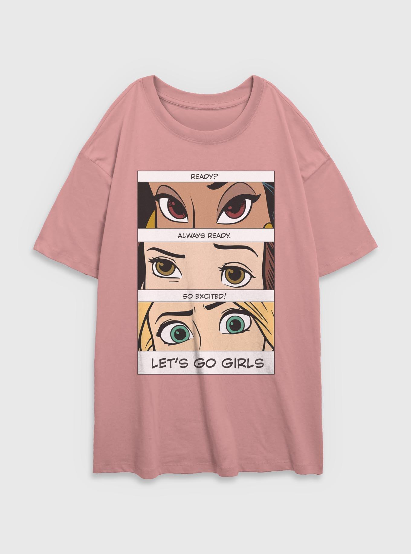 Disney Princesses Let's Go Girls Girls Oversized T-Shirt, DESERTPNK, hi-res