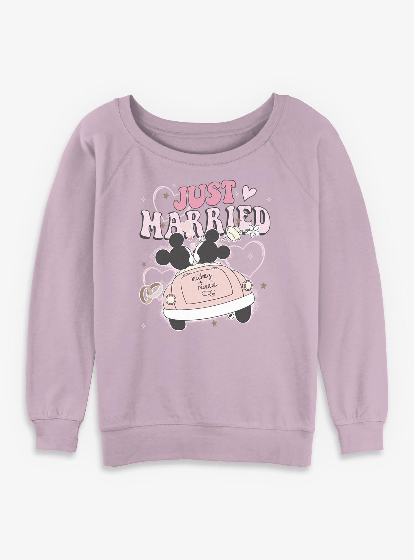 Disney Mickey Mouse Just Married Girls Slouchy Sweatshirt