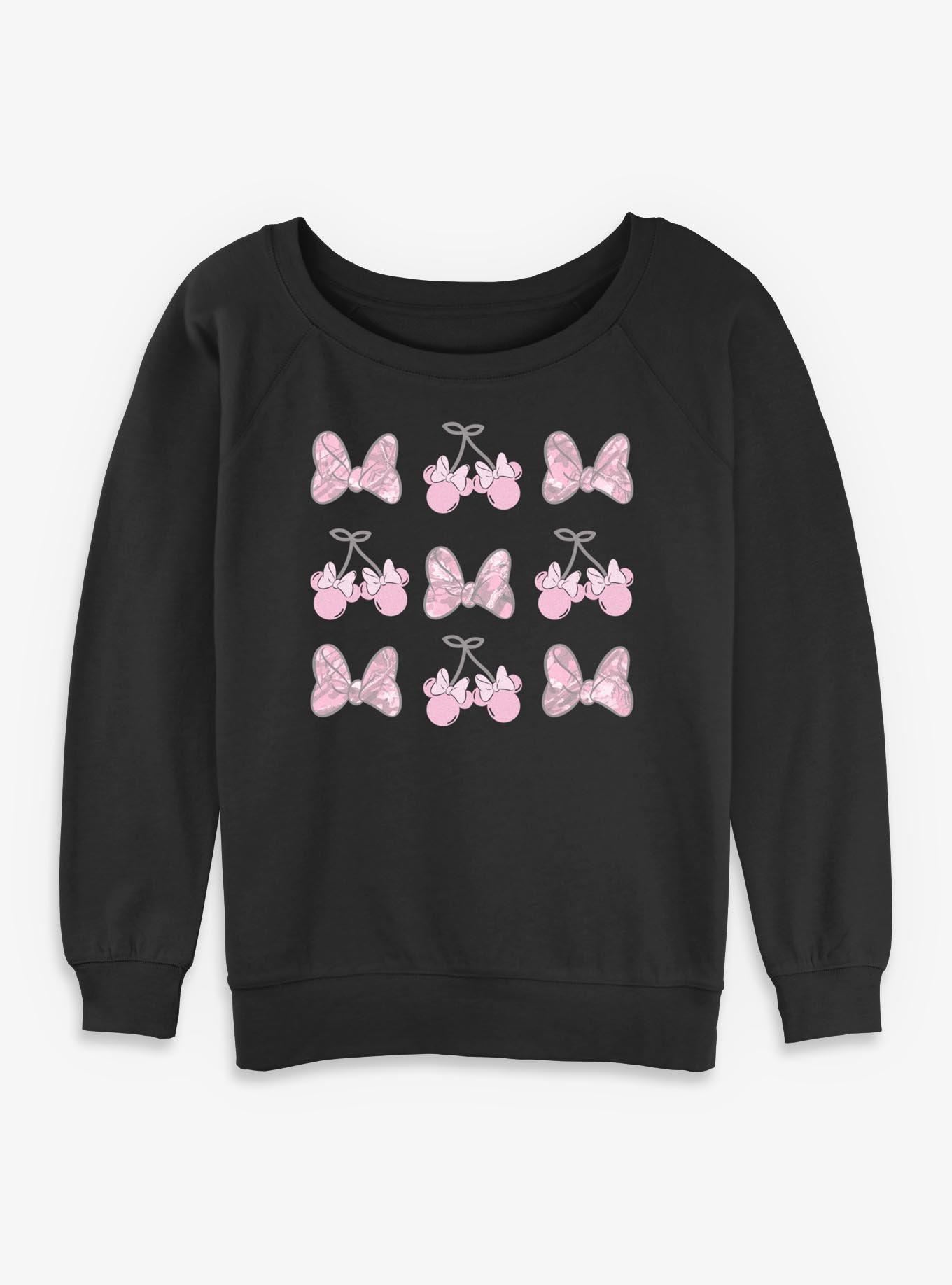 Disney Minnie Mouse Bow Camo Girls Slouchy Sweatshirt