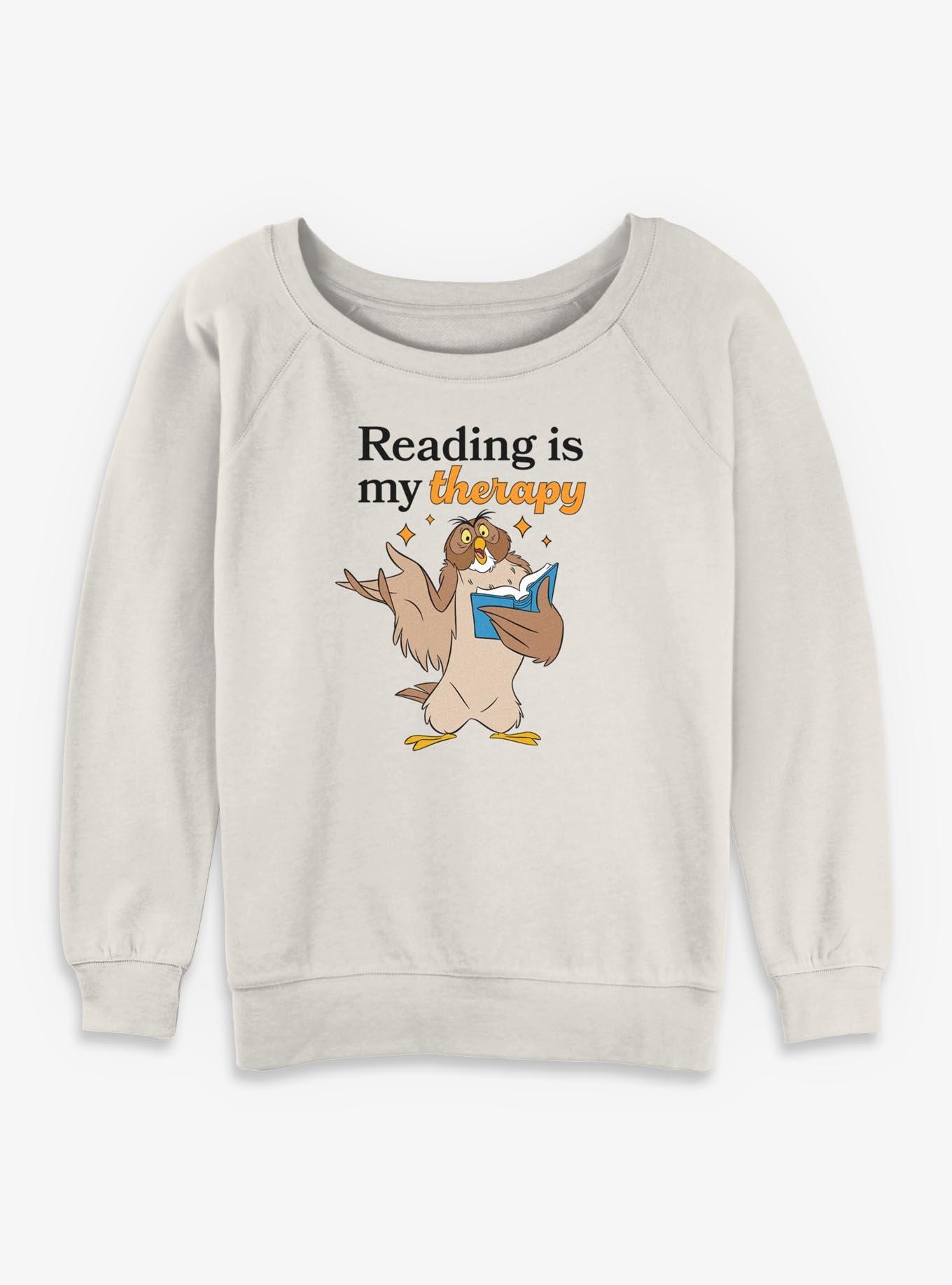 Disney Winnie The Pooh Owl Reading Therapy Girls Slouchy Sweatshirt