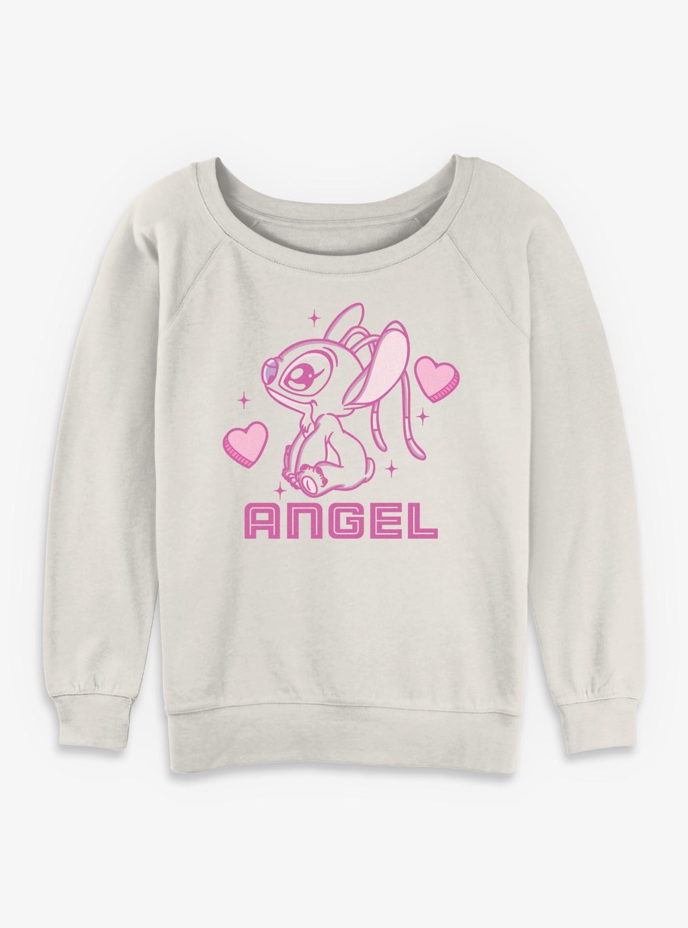 Disney Lilo & Stitch Angel Hearts Girls Slouchy Sweatshirt
