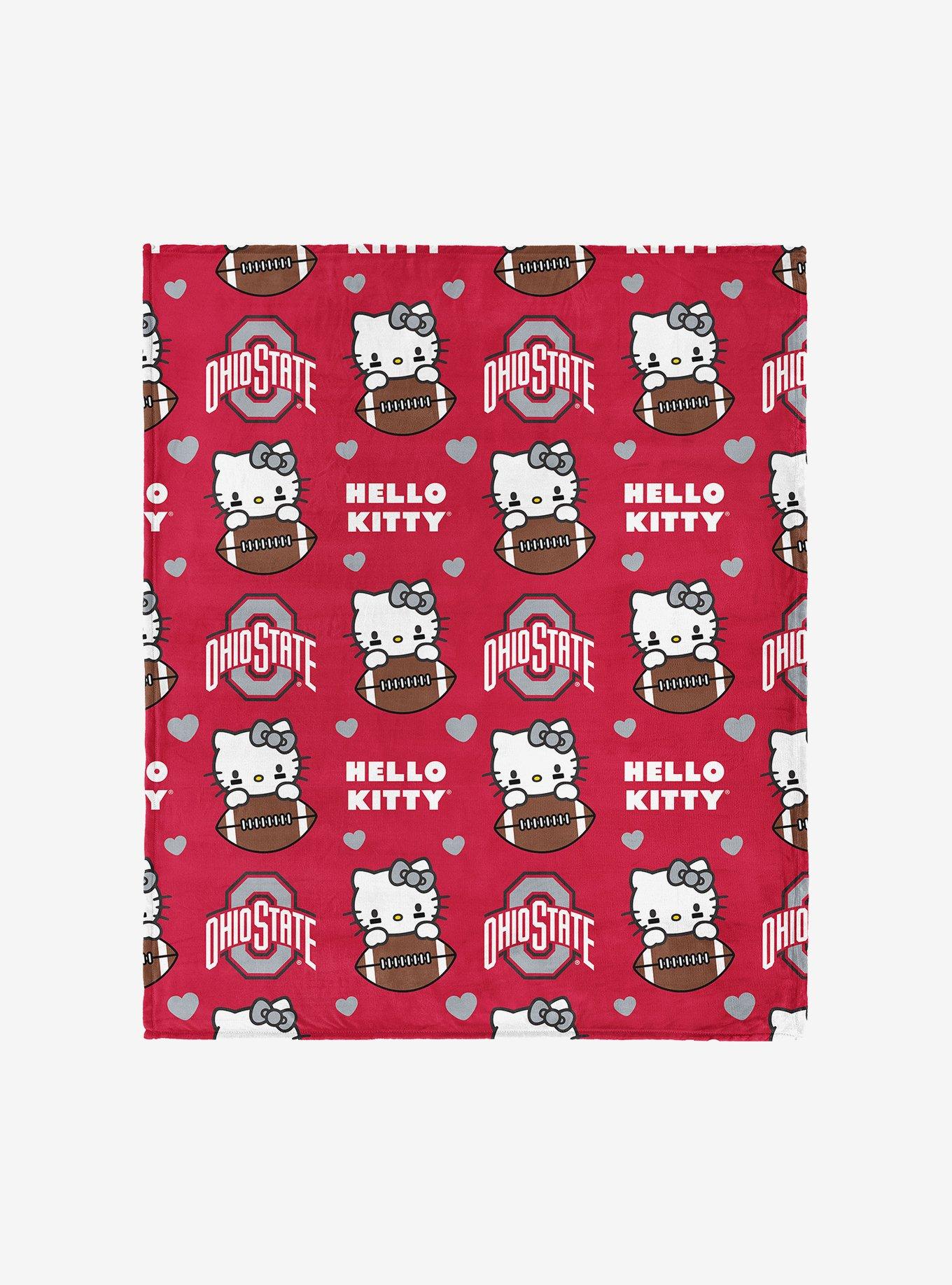 Ohio State Buckeyes Football Ready Hello Kitty Cloud Throw Blanket, , hi-res