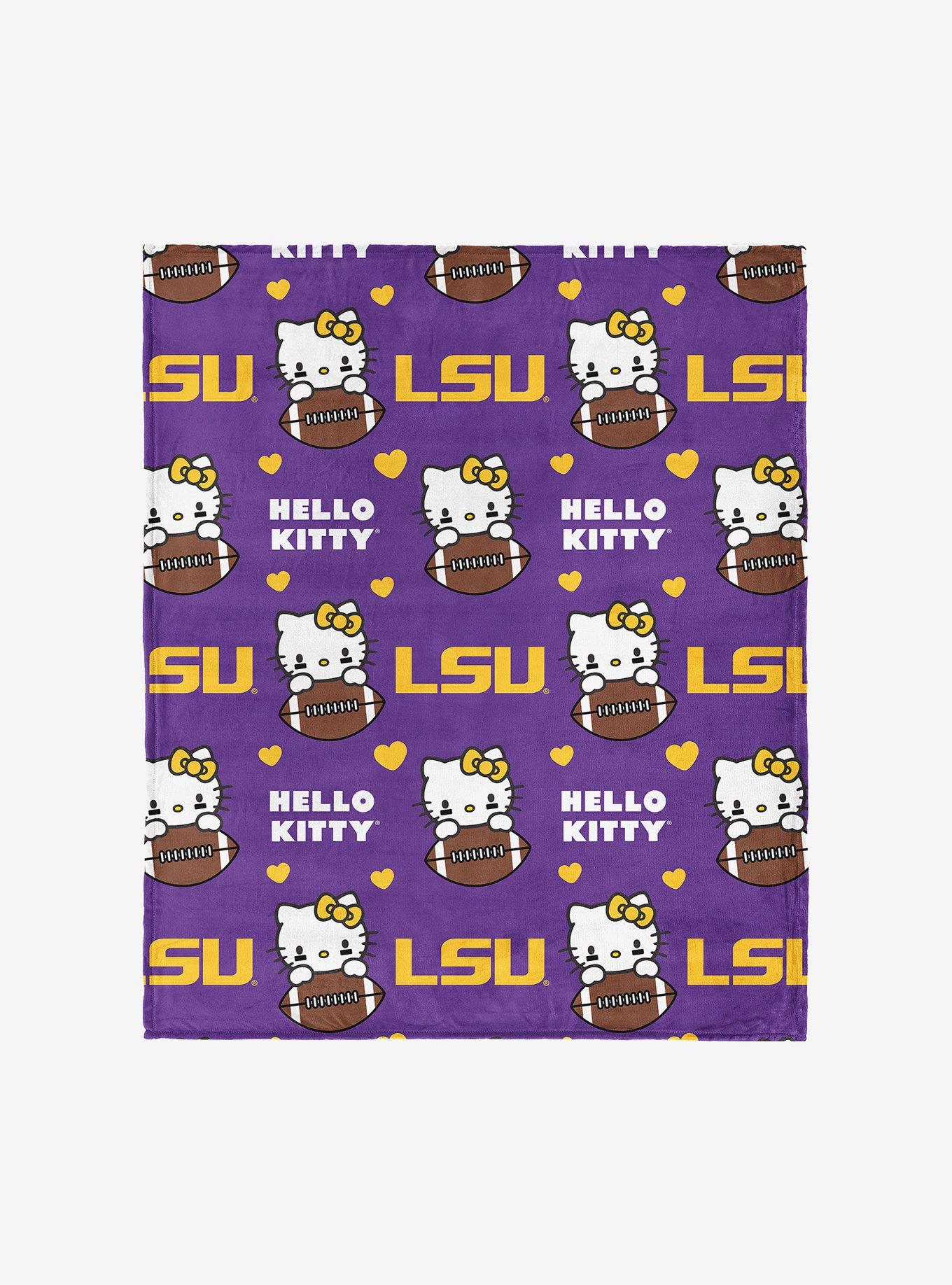 LSU Tigers Football Ready Hello Kitty Cloud Throw Blanket, , hi-res