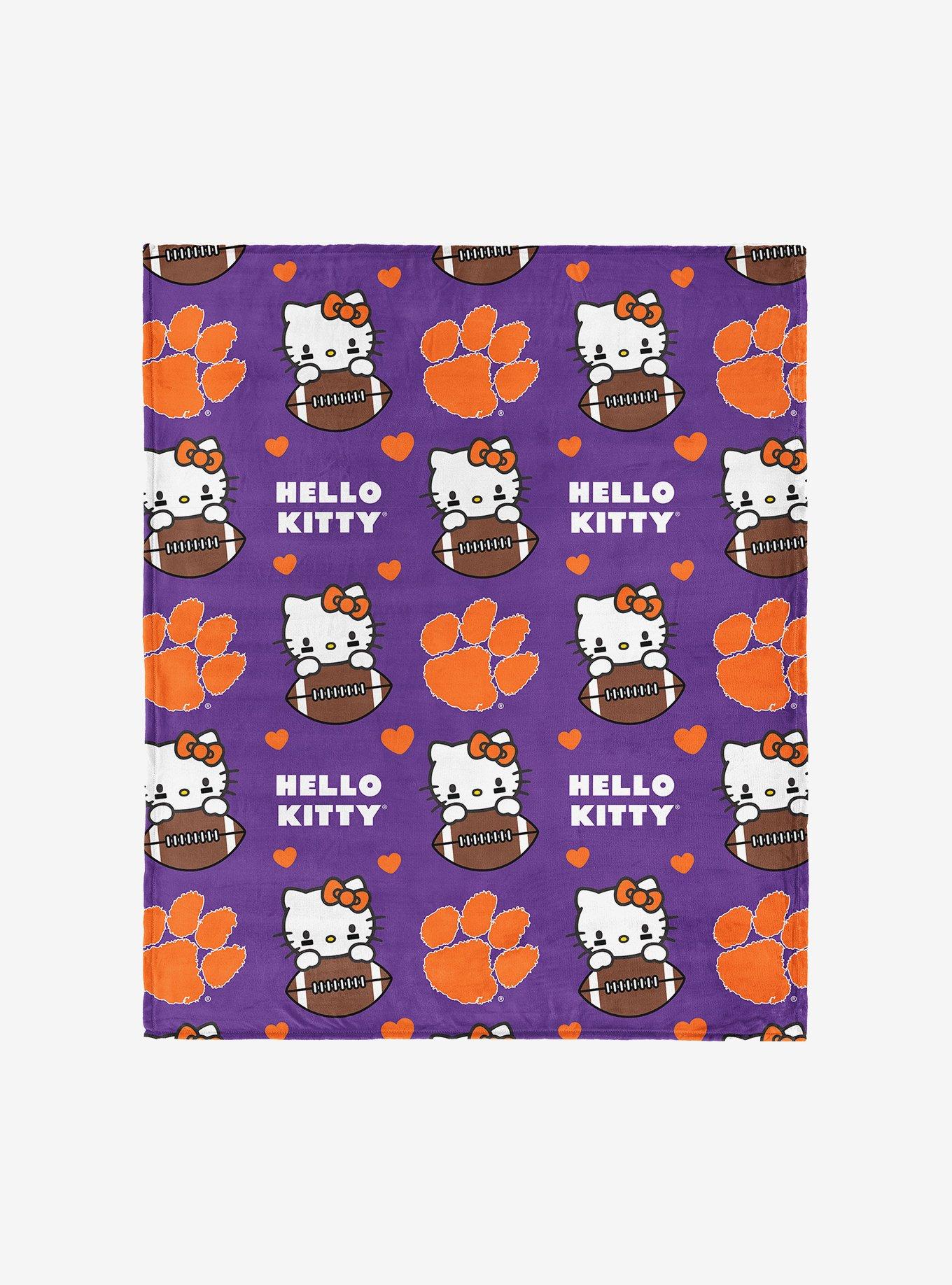 Clemson Tigers Football Ready Hello Kitty Cloud Throw Blanket, , hi-res