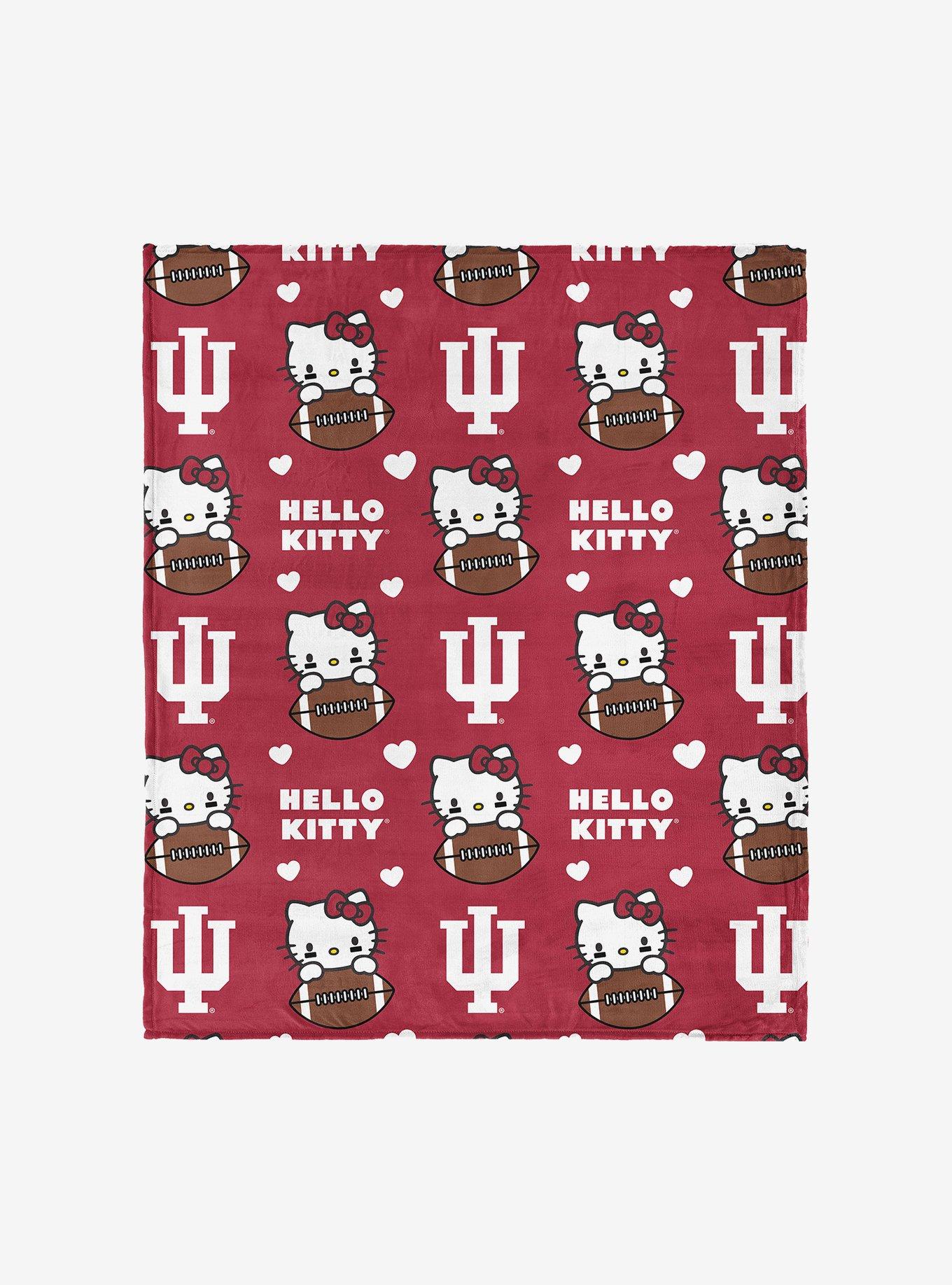 Indiana Hoosiers Football Ready Hello Kitty Cloud Throw Blanket, , hi-res
