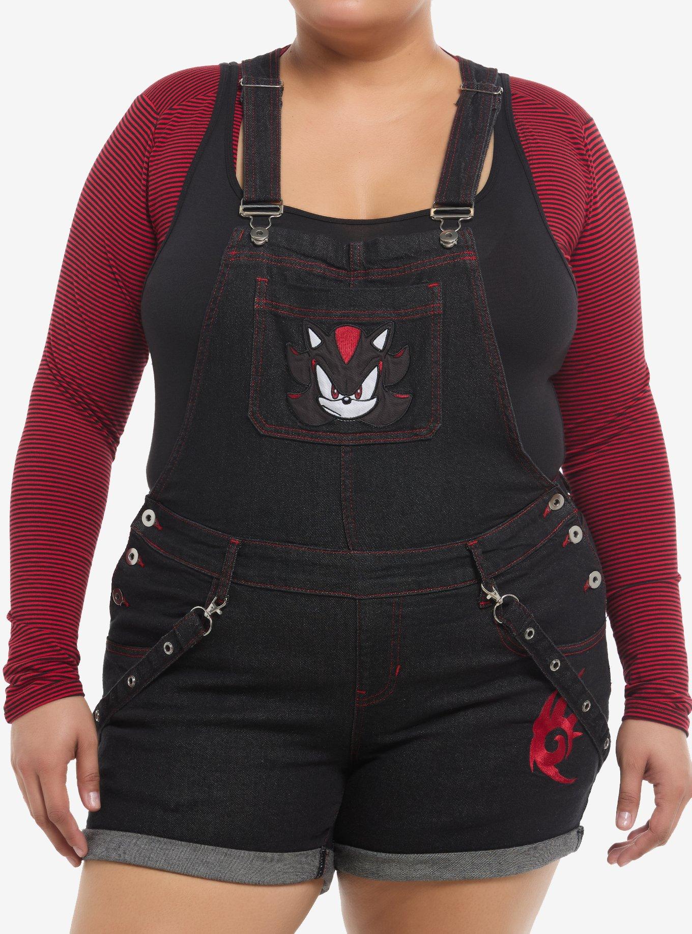 Sonic The Hedgehog Shadow Denim Shortalls Plus Size, , hi-res