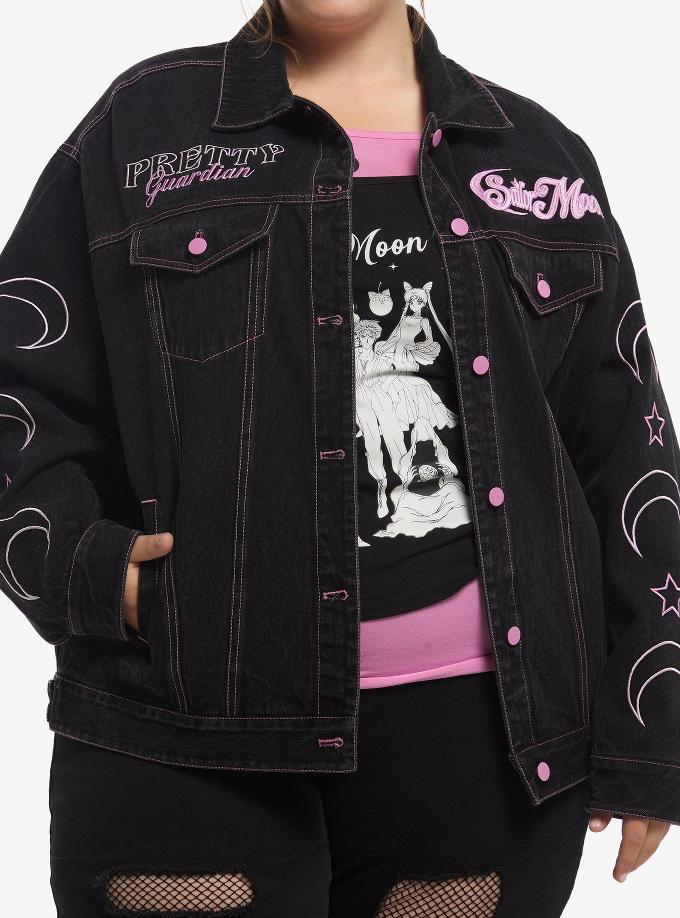 Pretty Guardian Sailor Moon Black Lady Denim Jacket Plus Size