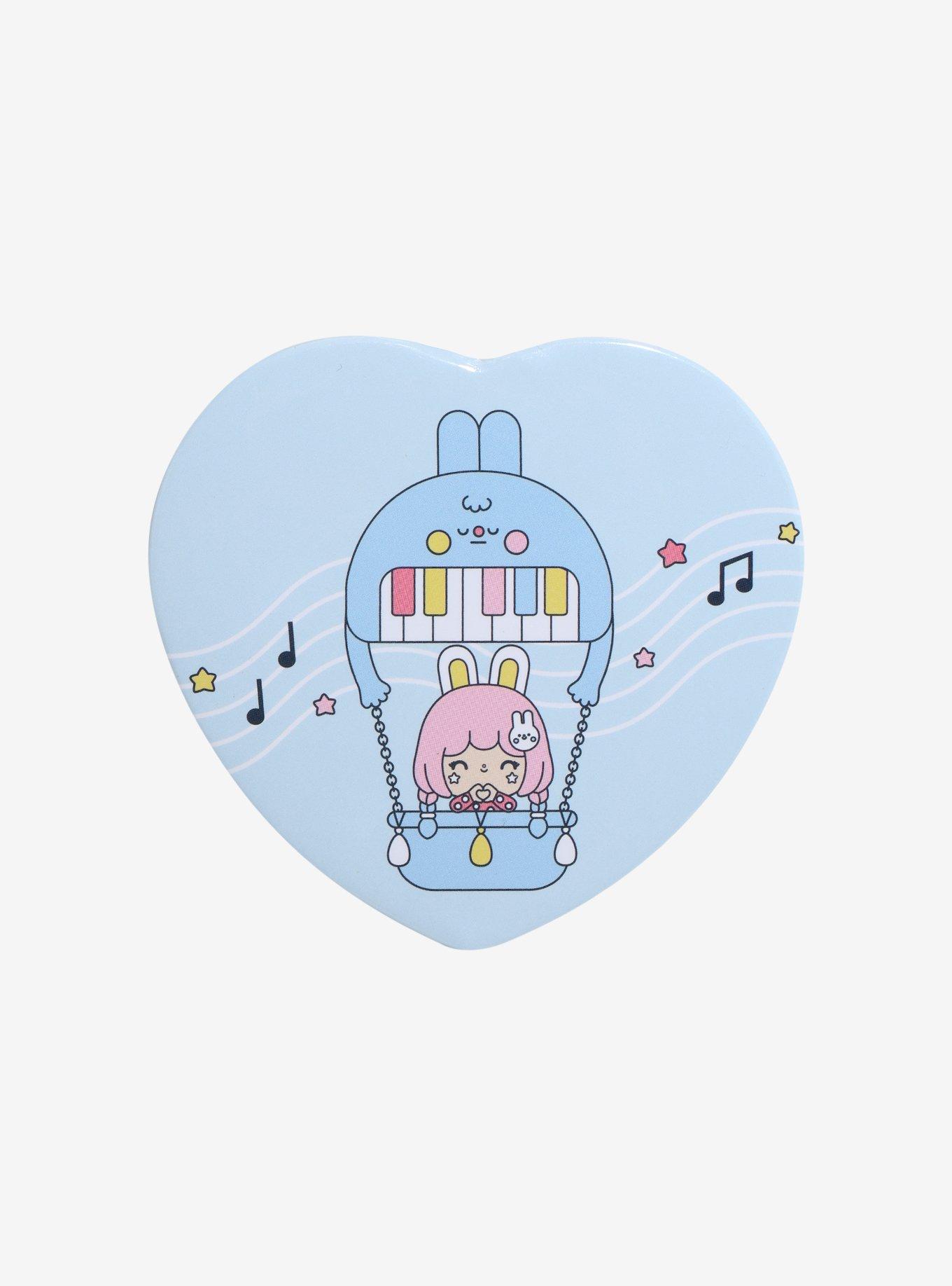 Momiji Piano Balloon Heart 3 Inch Button, , hi-res