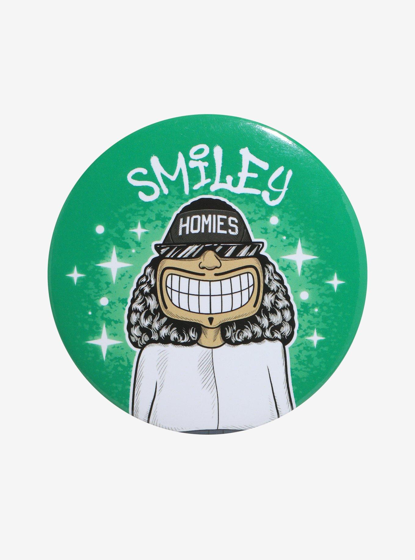 Homies Smiley 3 Inch Button, , hi-res