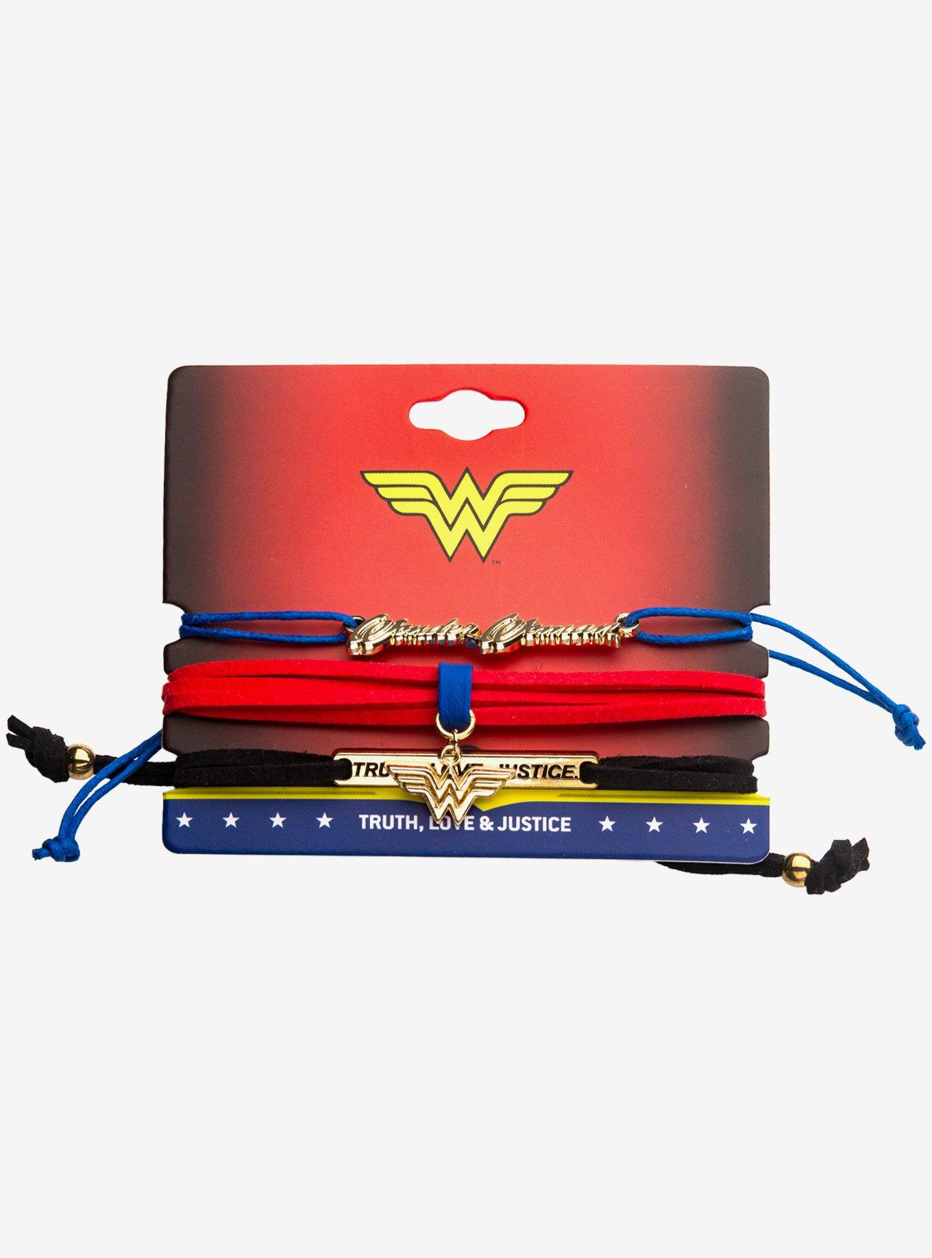 DC Comics Wonder Woman Icons Cord Bracelet Set, , hi-res