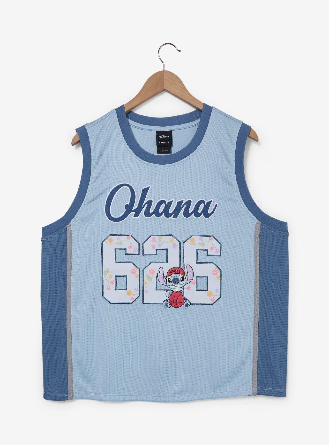 Disney Lilo & Stitch Ohana Women's Plus Size Cropped Basketball Jersey &mdash; BoxLunch Exclusive, , hi-res