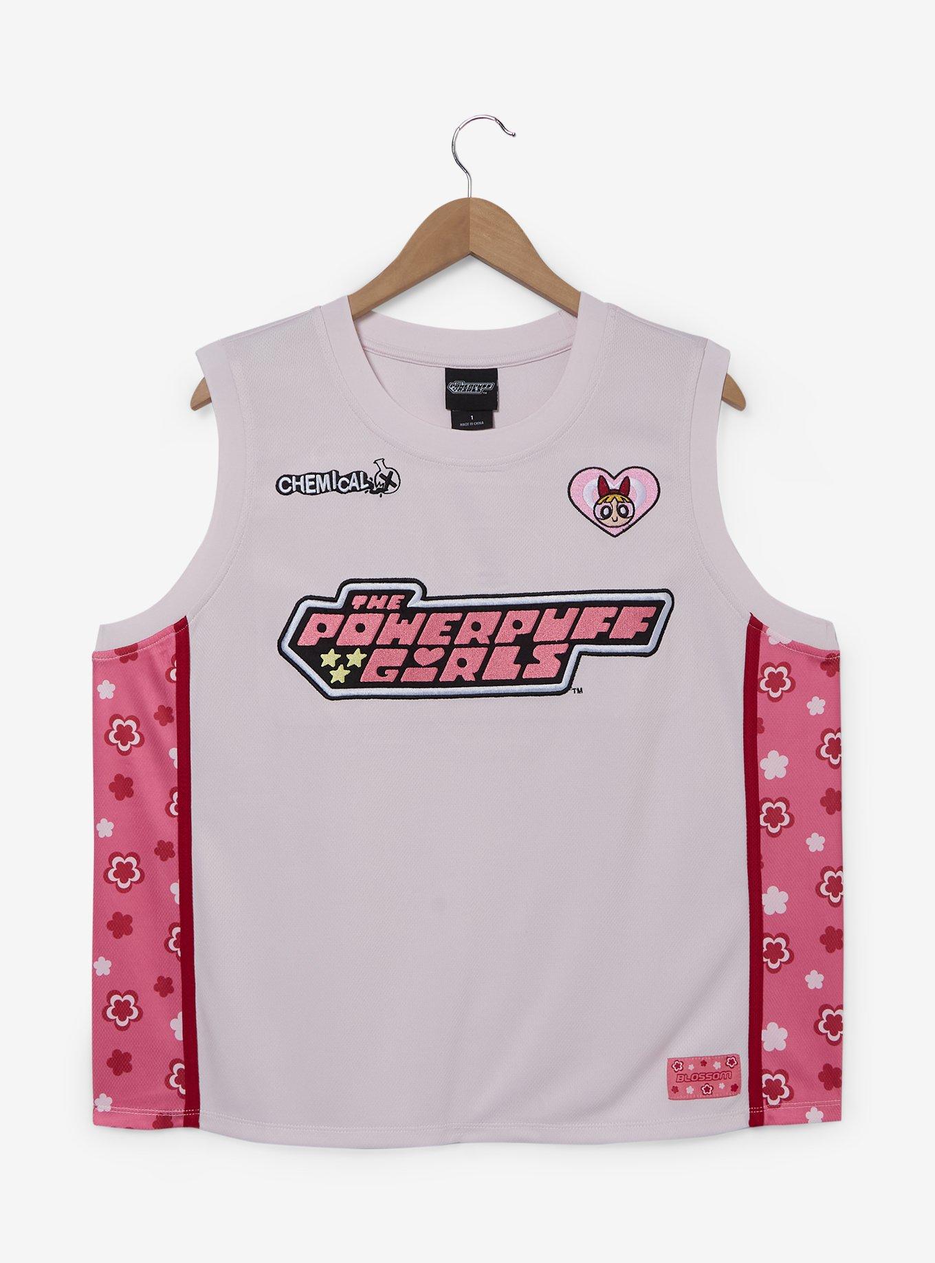 The Powerpuff Girls Blossom Women's Plus Size Cropped Basketball Jersey - BoxLunch Exclusive, , hi-res