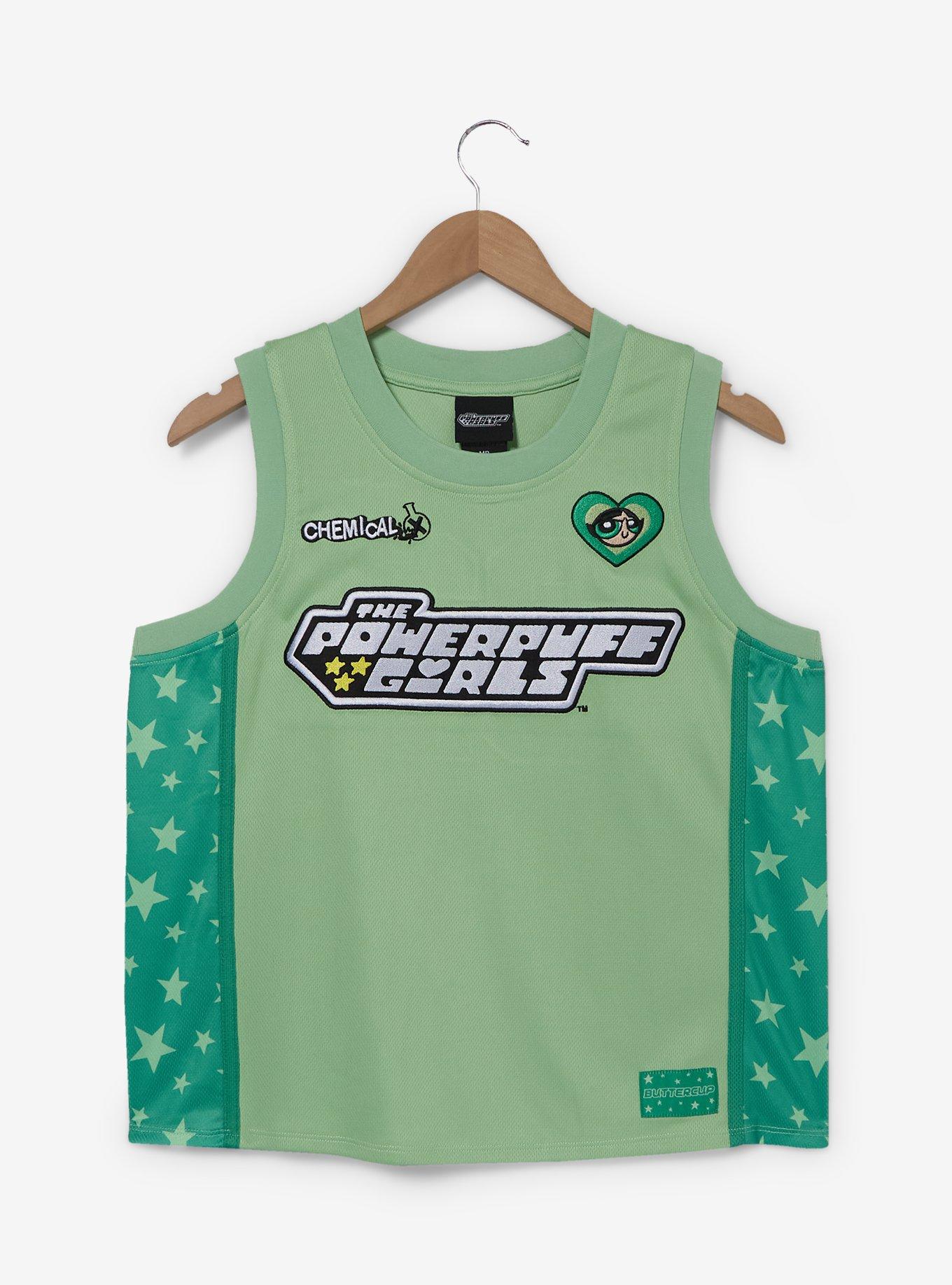 The Powerpuff Girls Buttercup Women's Cropped Basketball Jersey - BoxLunch Exclusive, , hi-res