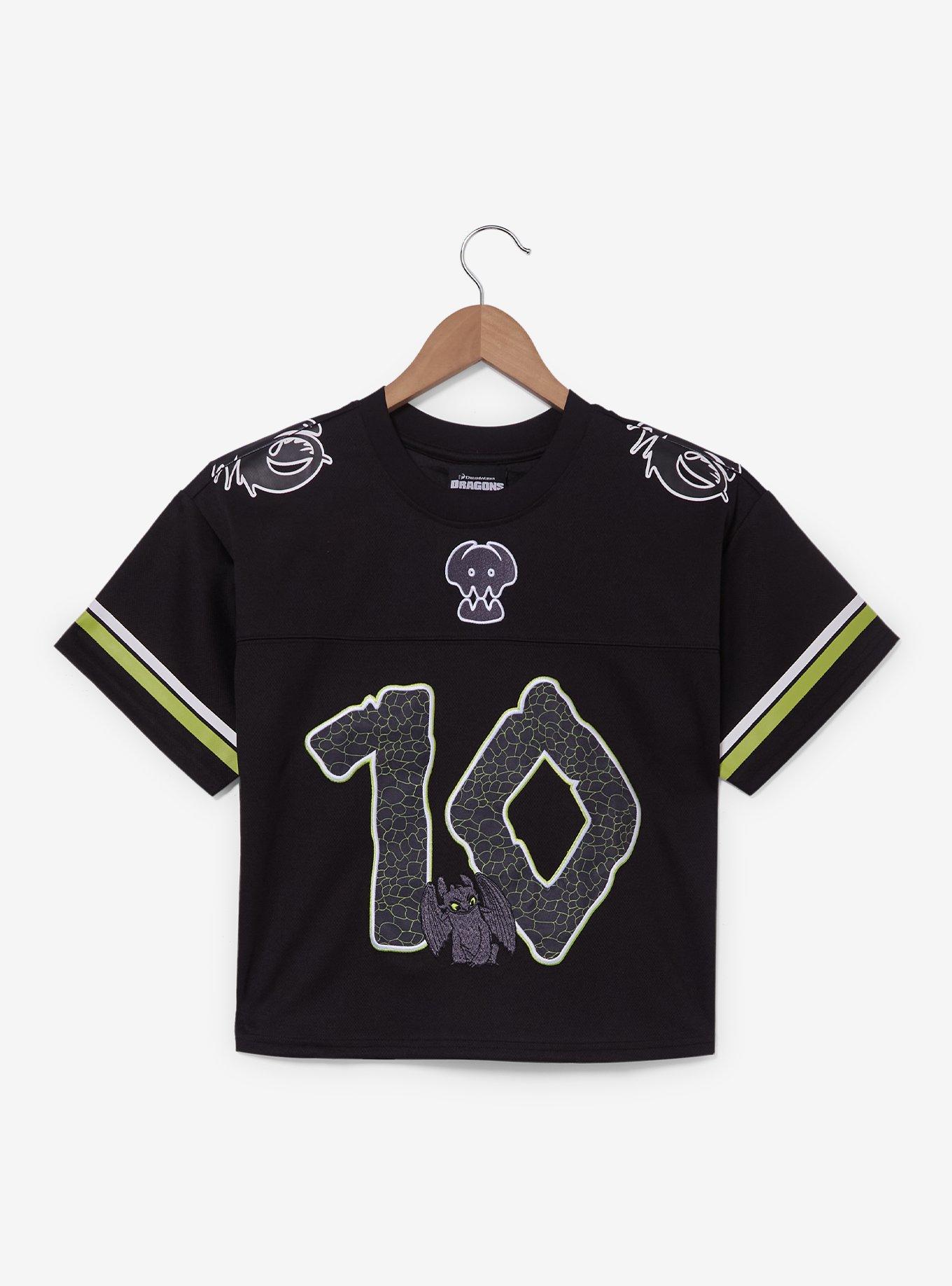 DreamWorks How To Train Your Dragon Toothless Women's Cropped Football Jersey - BoxLunch Exclusive, , hi-res