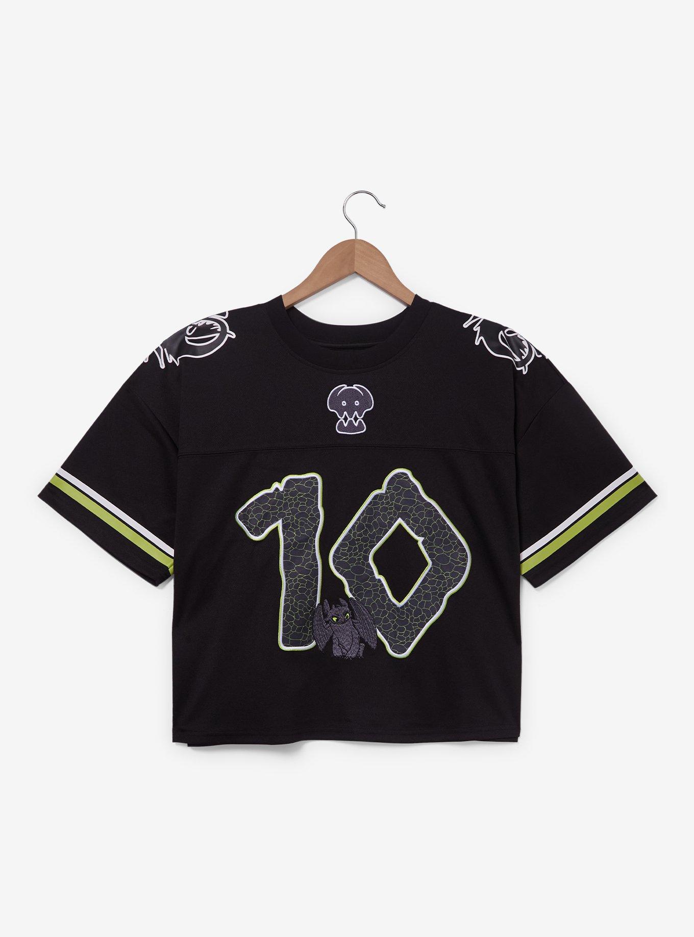 DreamWorks How To Train Your Dragon Toothless Women's Plus Size Cropped Football Jersey - BoxLunch Exclusive, , hi-res