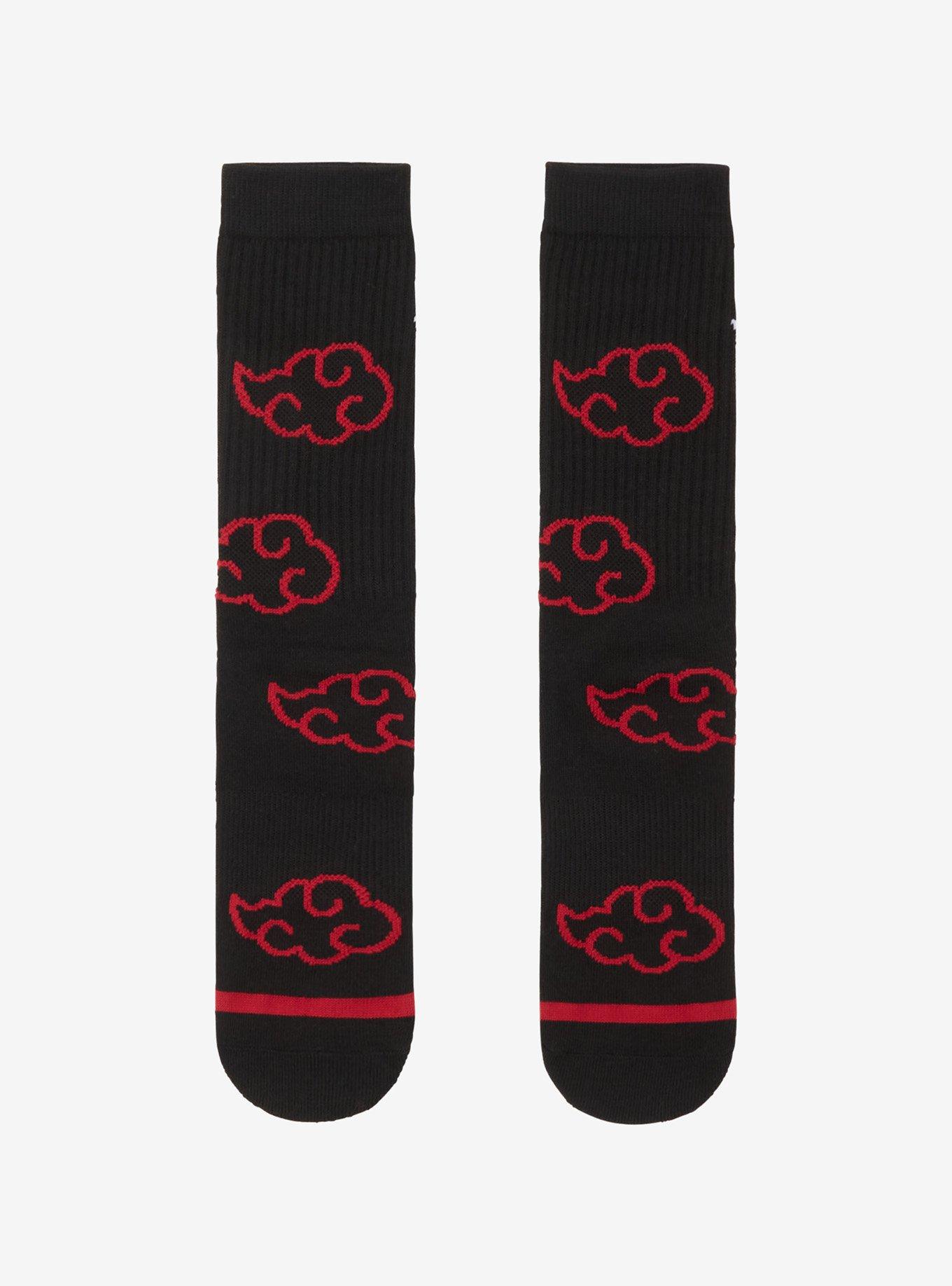 Naruto: Shippuden Akatsuki Cloud Allover Print Crew Socks — BoxLunch Exclusive, , hi-res