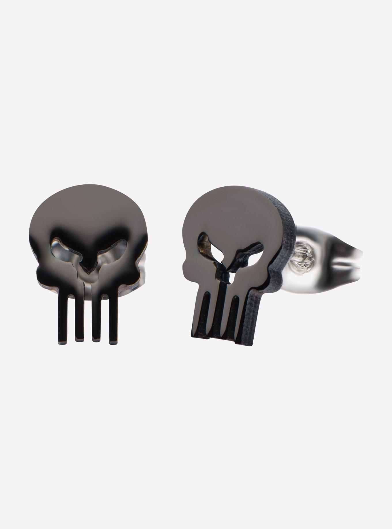 Marvel Punisher Skull Stud Earrings, , hi-res