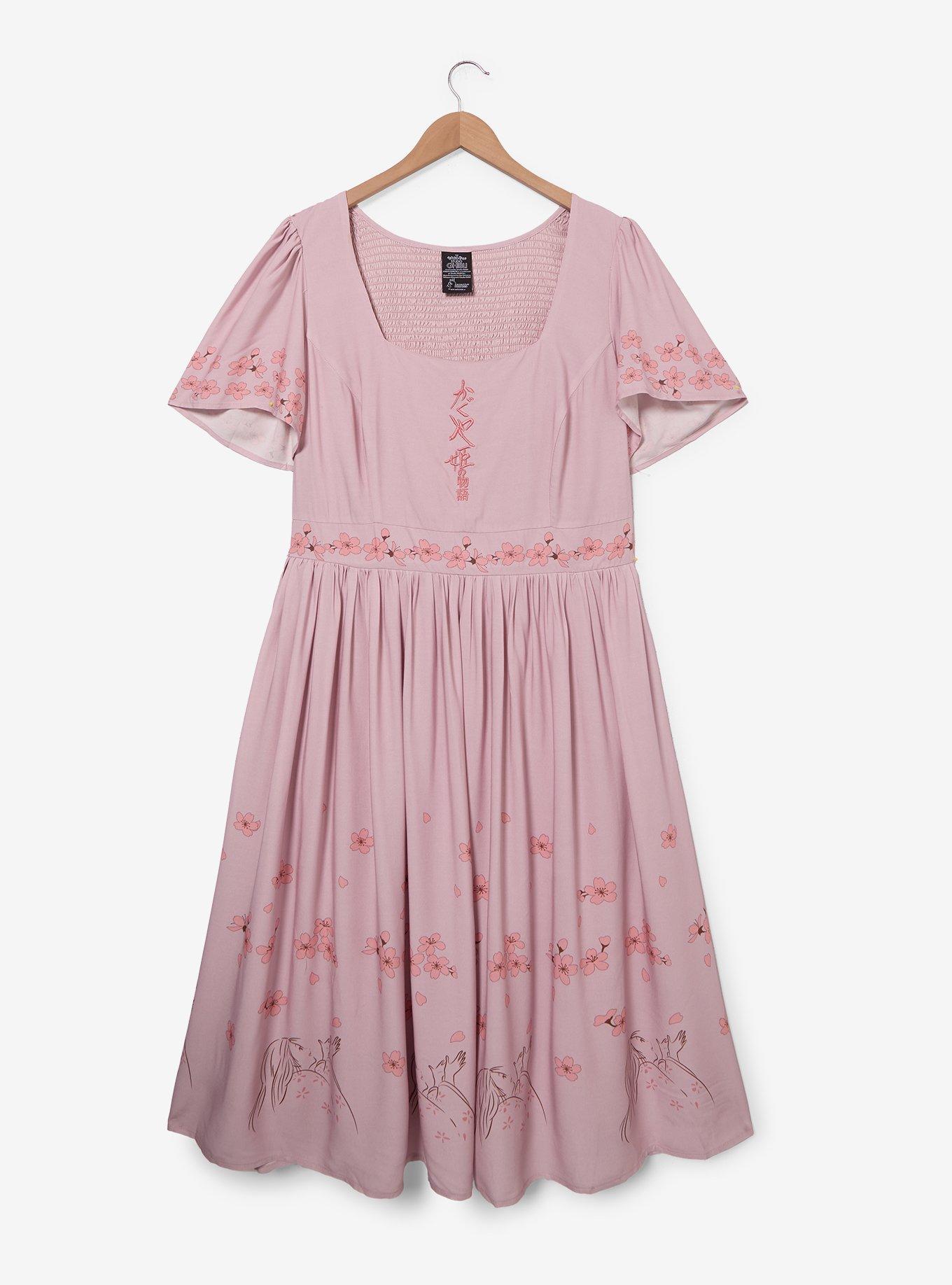 Studio Ghibli® The Tale of the Princess Kaguya Cherry Blossom Plus Size Midi Dress — BoxLunch Exclusive