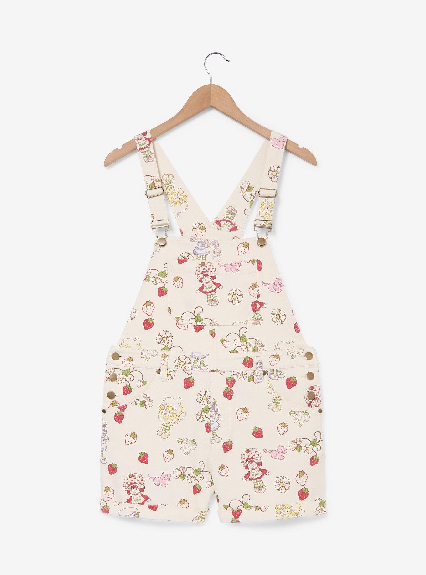 Strawberry Shortcake Women's Short Overalls &mdash; BoxLunch Exclusive, , hi-res