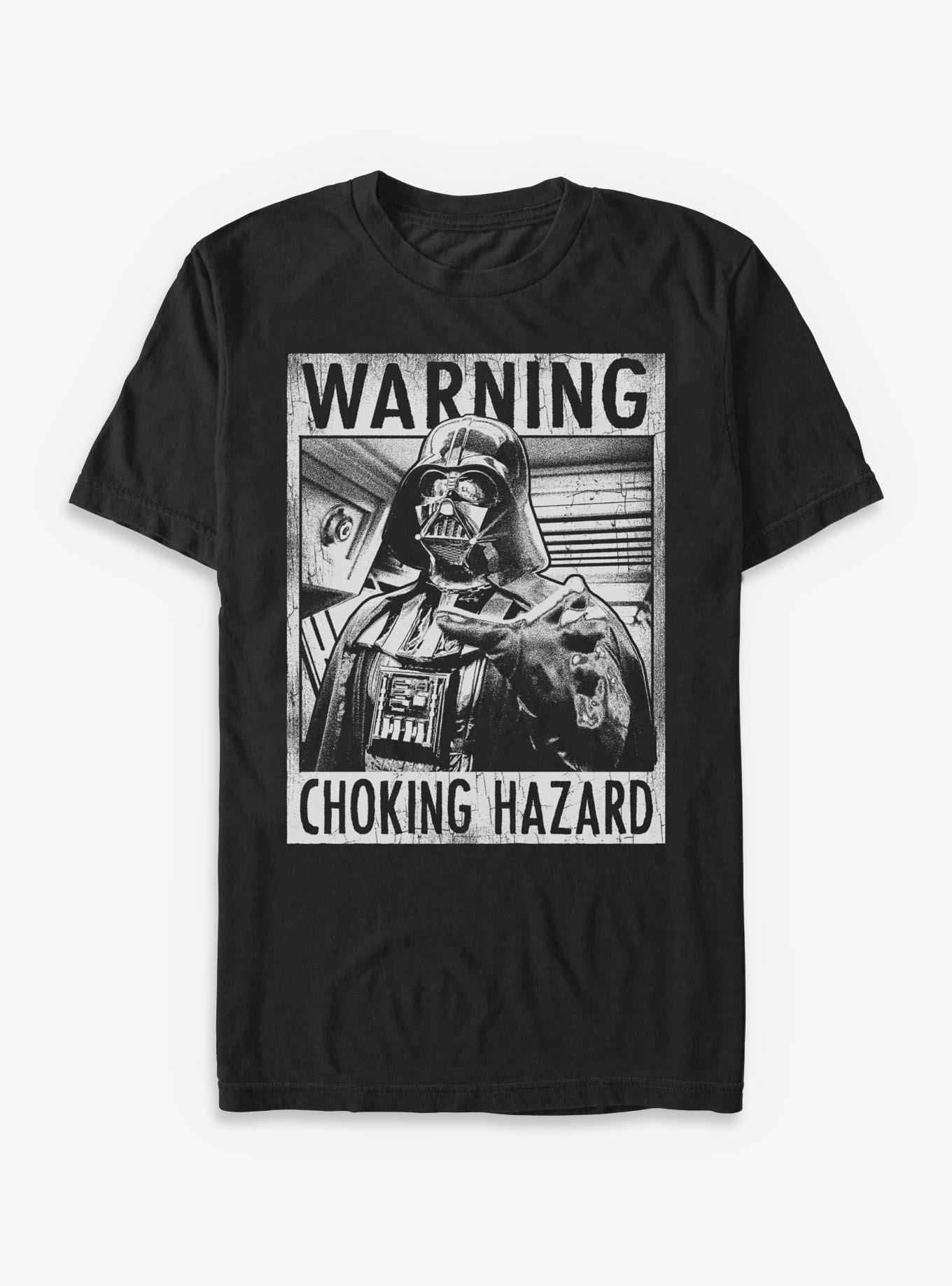 Star Wars Darth Vader Warning Choking Hazard T-Shirt, BLACK, hi-res