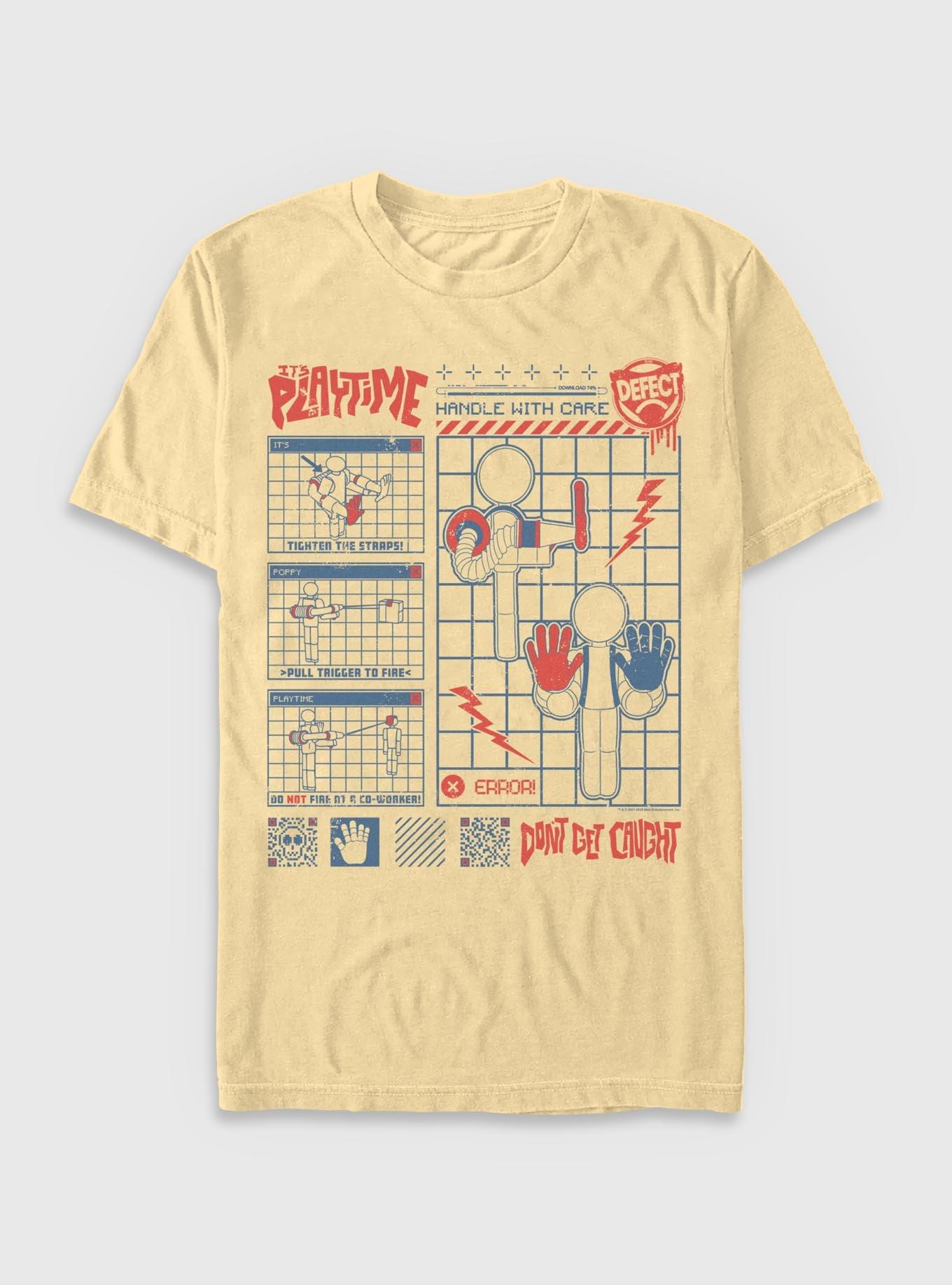 Poppy Playtime Player Don't Get Caught Garment Dye T-Shirt, BUTTER, hi-res