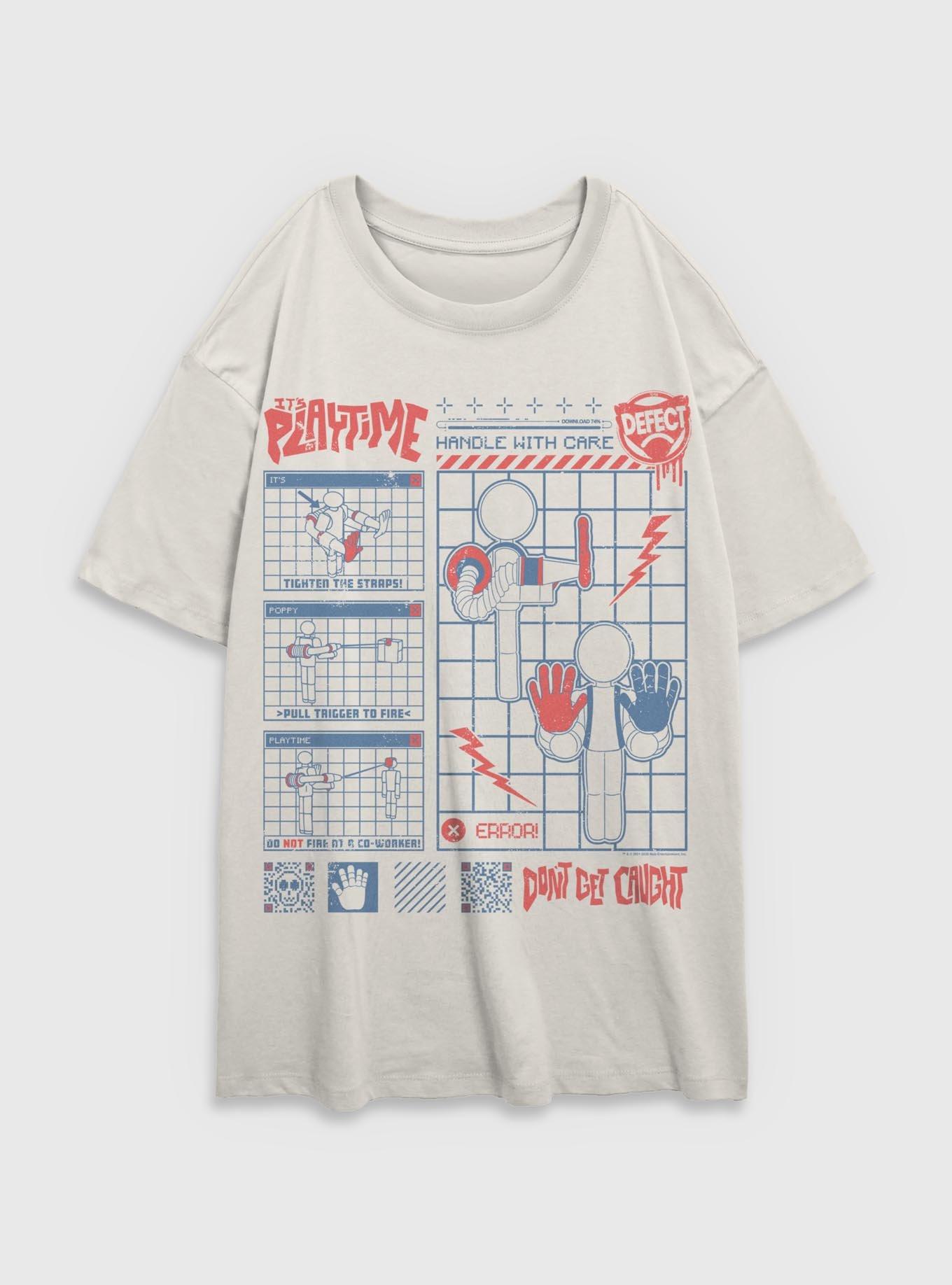 Poppy Playtime Player Don't Get Caught Girls Oversized T-Shirt, , hi-res