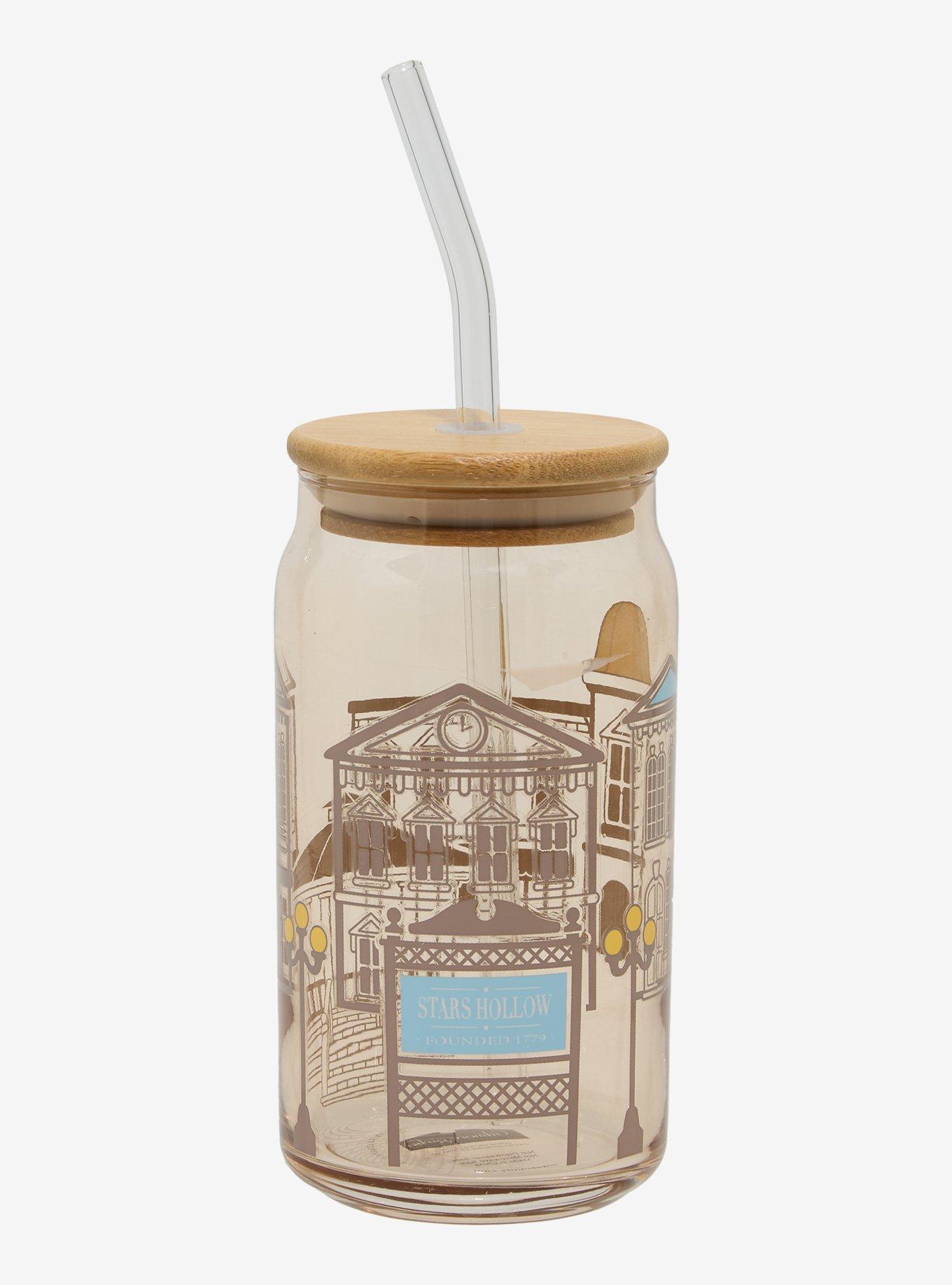 Gilmore Girls Stars Hollow Glass Cup with Straw - BoxLunch Exclusive, , hi-res