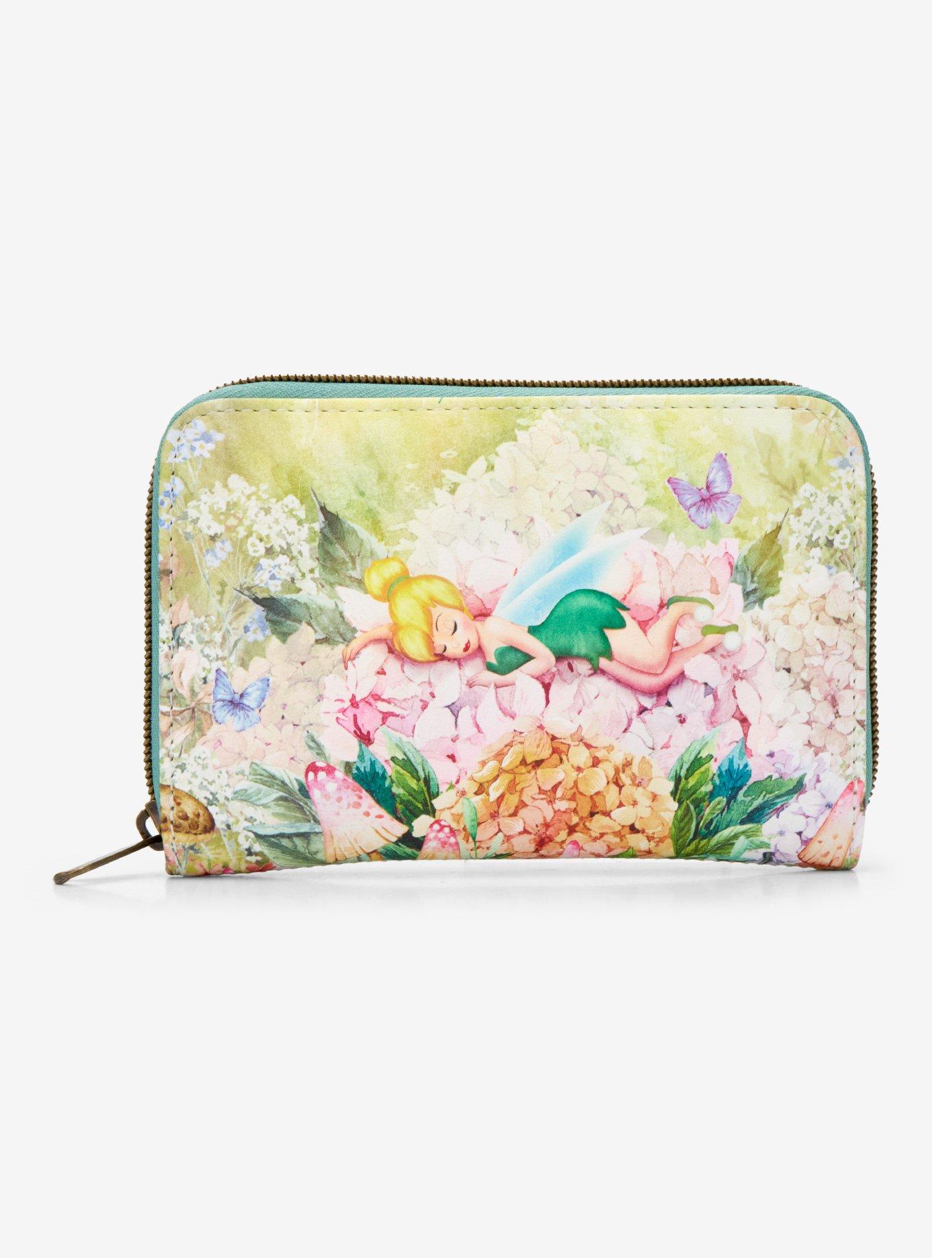 Loungefly Disney Peter Pan Tinker Bell Flowers Mini Zipper Wallet, , hi-res