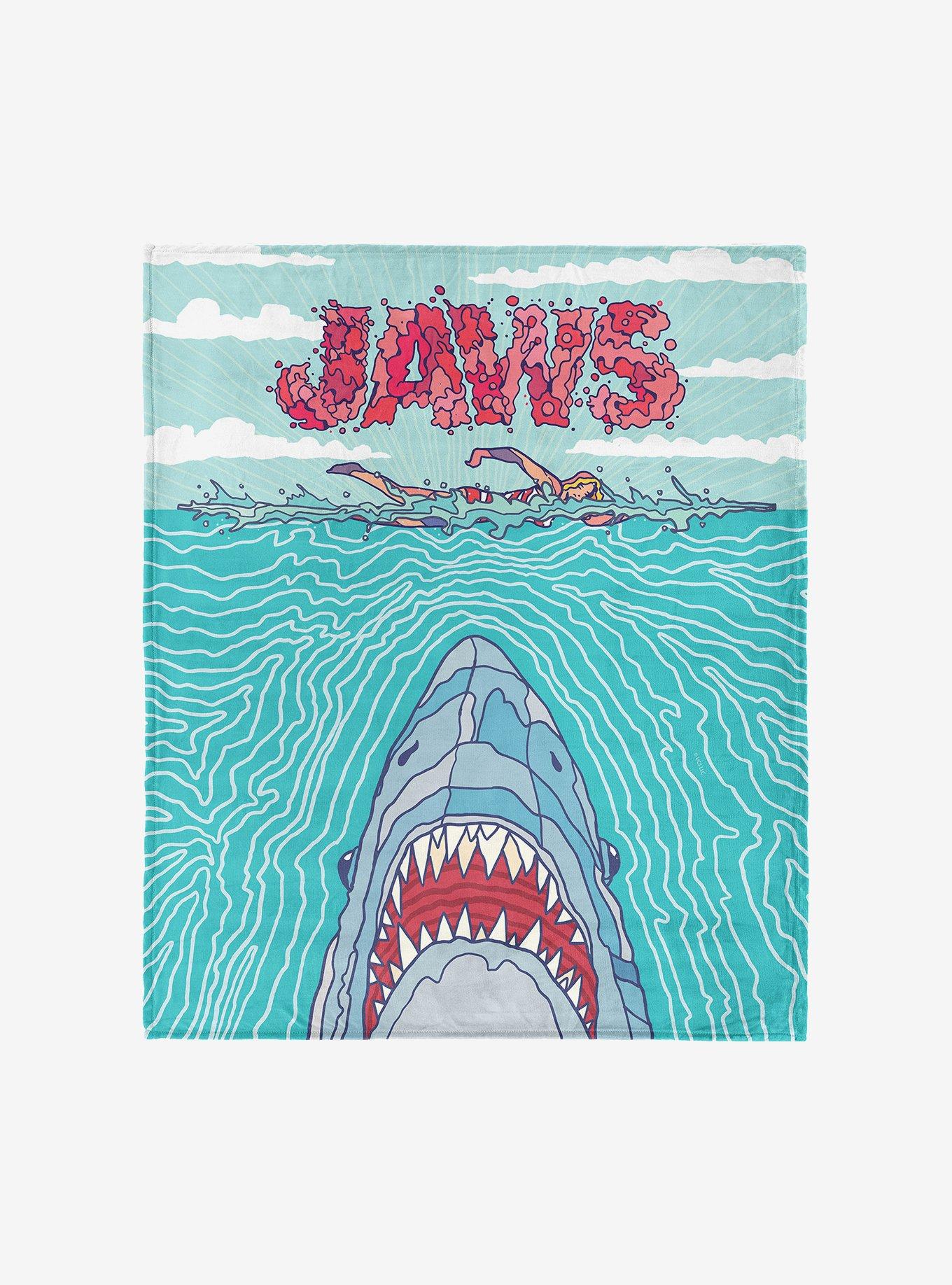 Jaws Squiggle Poster 60x80" Silk Touch Throw Blanket, , hi-res