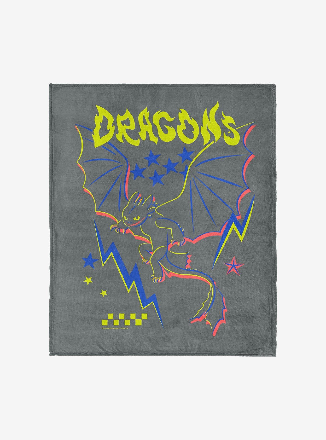 How to Train Your Dragon Neon Dragon 40x50" Silk Touch Throw Blanket, , hi-res
