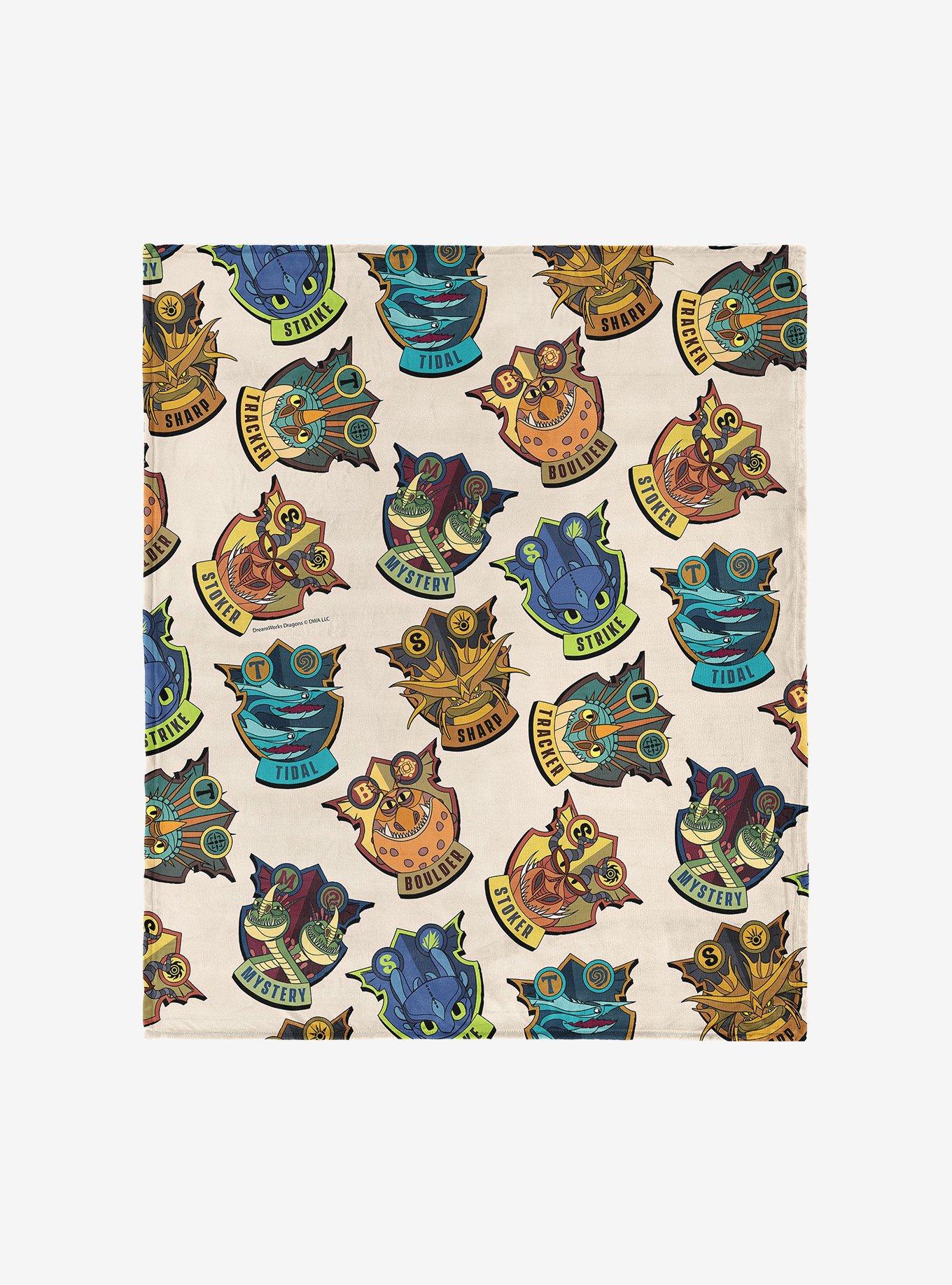 How to Train Your Dragon Badges 40x50" Silk Touch Throw Blanket, , hi-res