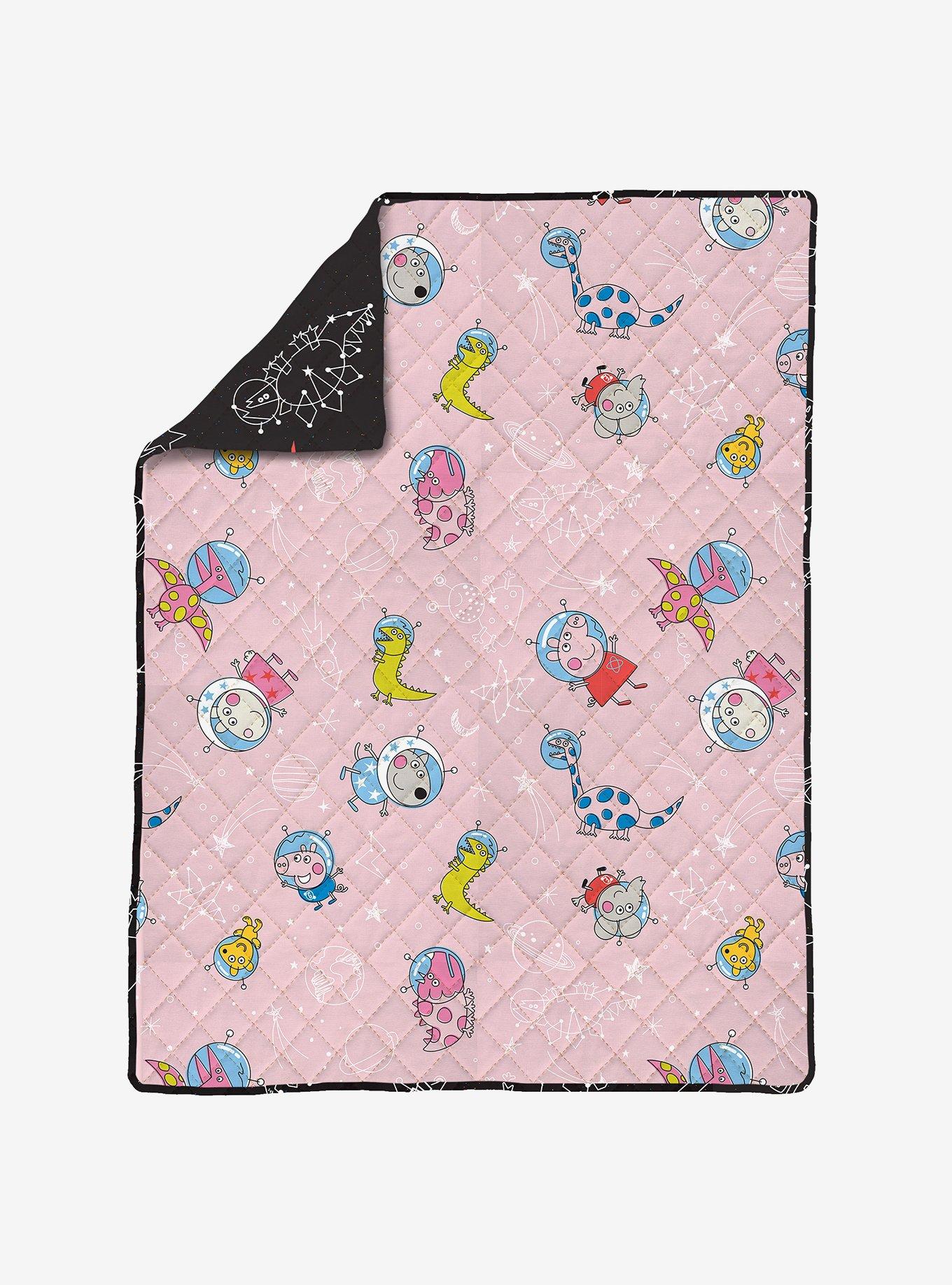 Peppa Pig Dino Stars Quilted Throw Blanket, , hi-res