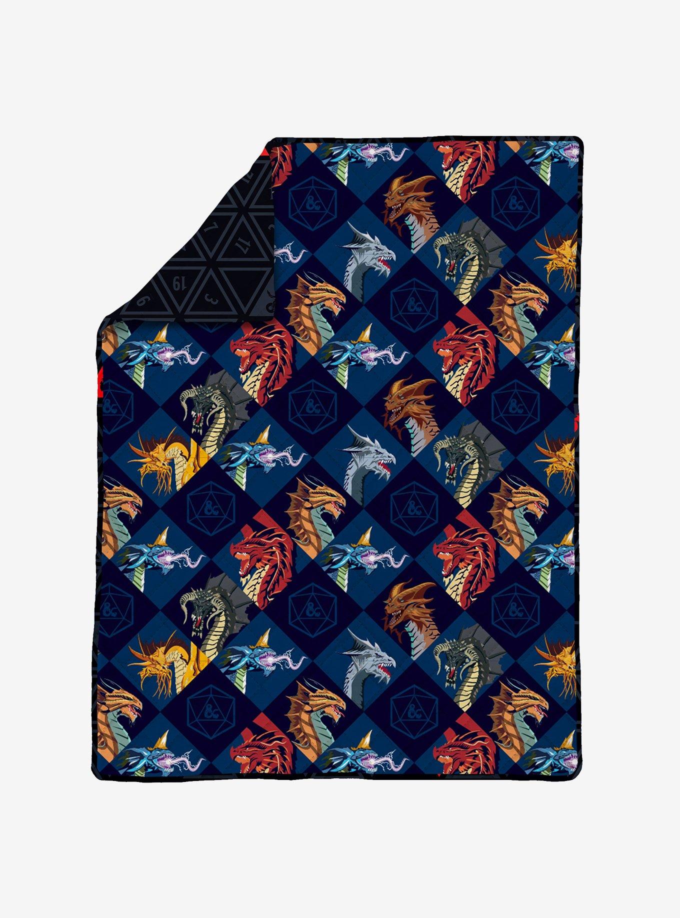 Dungeons & Dragons and Dice Quilted Throw Blanket, , hi-res