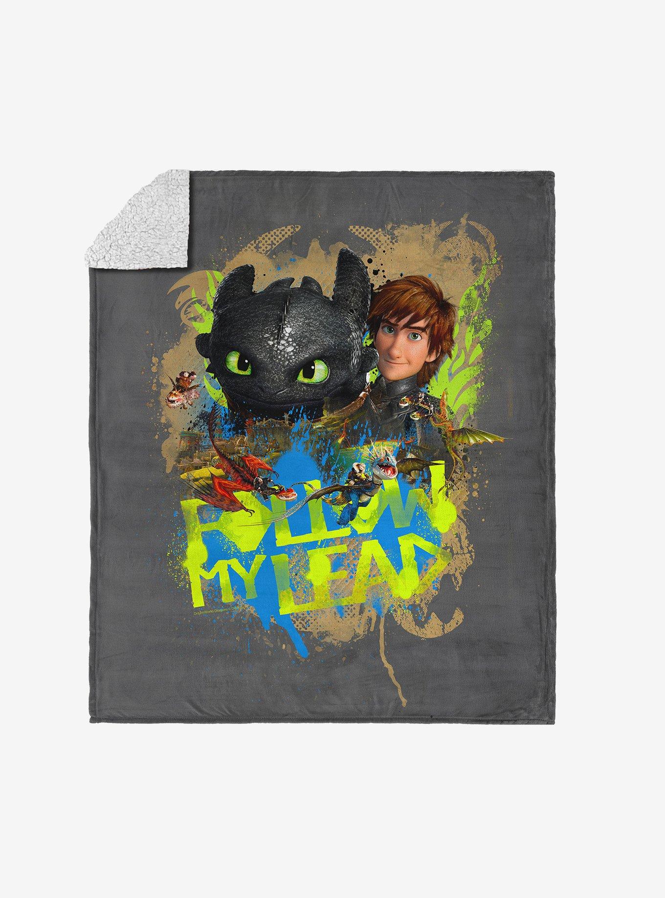 How to Train Your Dragon Follow My Lead Silk Touch Sherpa Throw Blanket, , hi-res