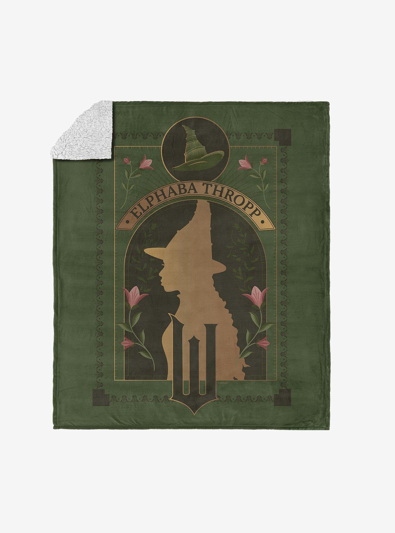 Wicked Elphaba Thropp Silk Touch Sherpa Throw Blanket, , hi-res