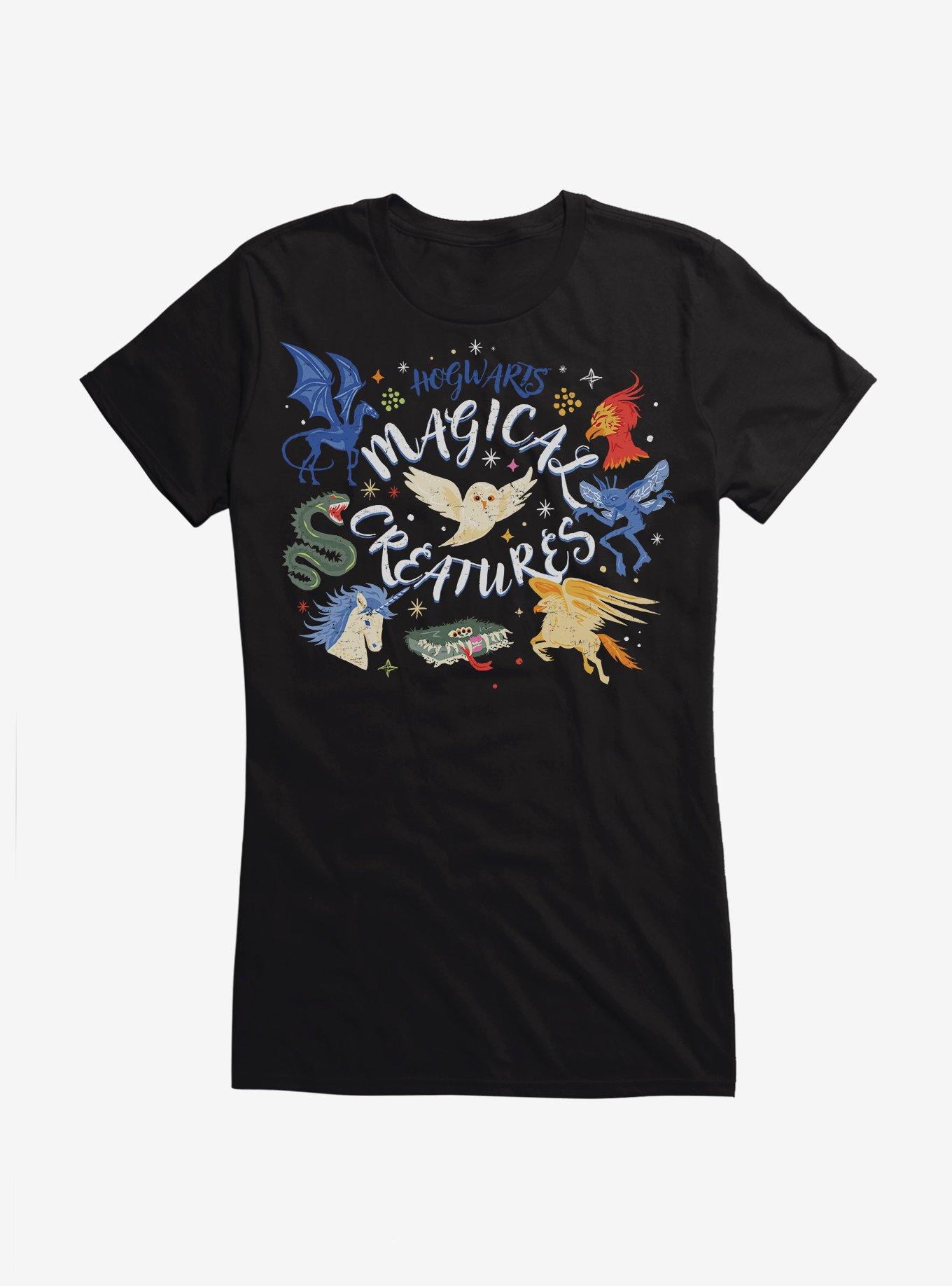 Harry Potter Hogwarts Magic Creatures Icons Girls T-Shirt, BLACK, hi-res