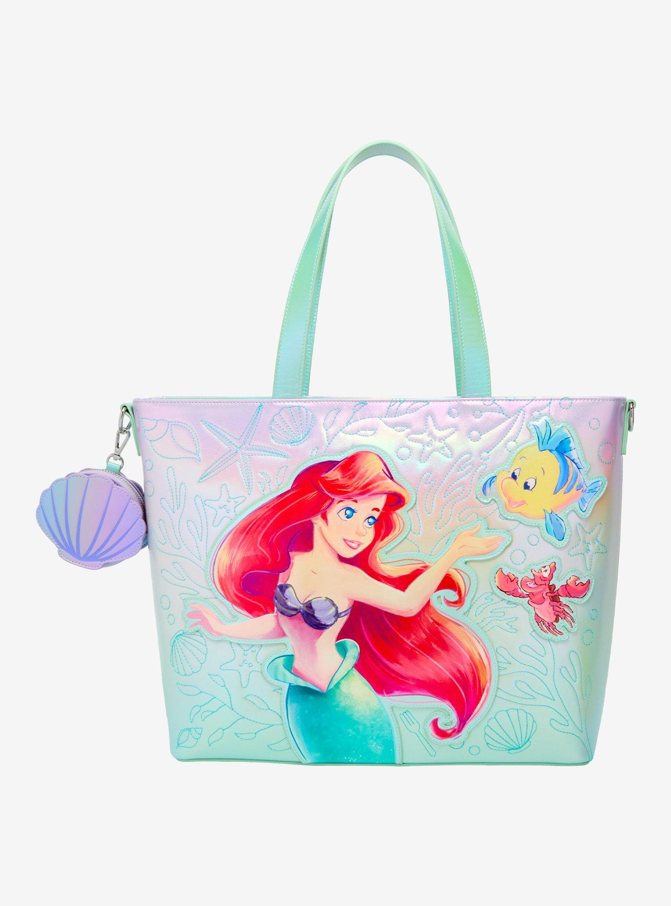 Loungefly Disney The Little Mermaid Iridescent Shell Tote Bag With Coin Purse, , hi-res