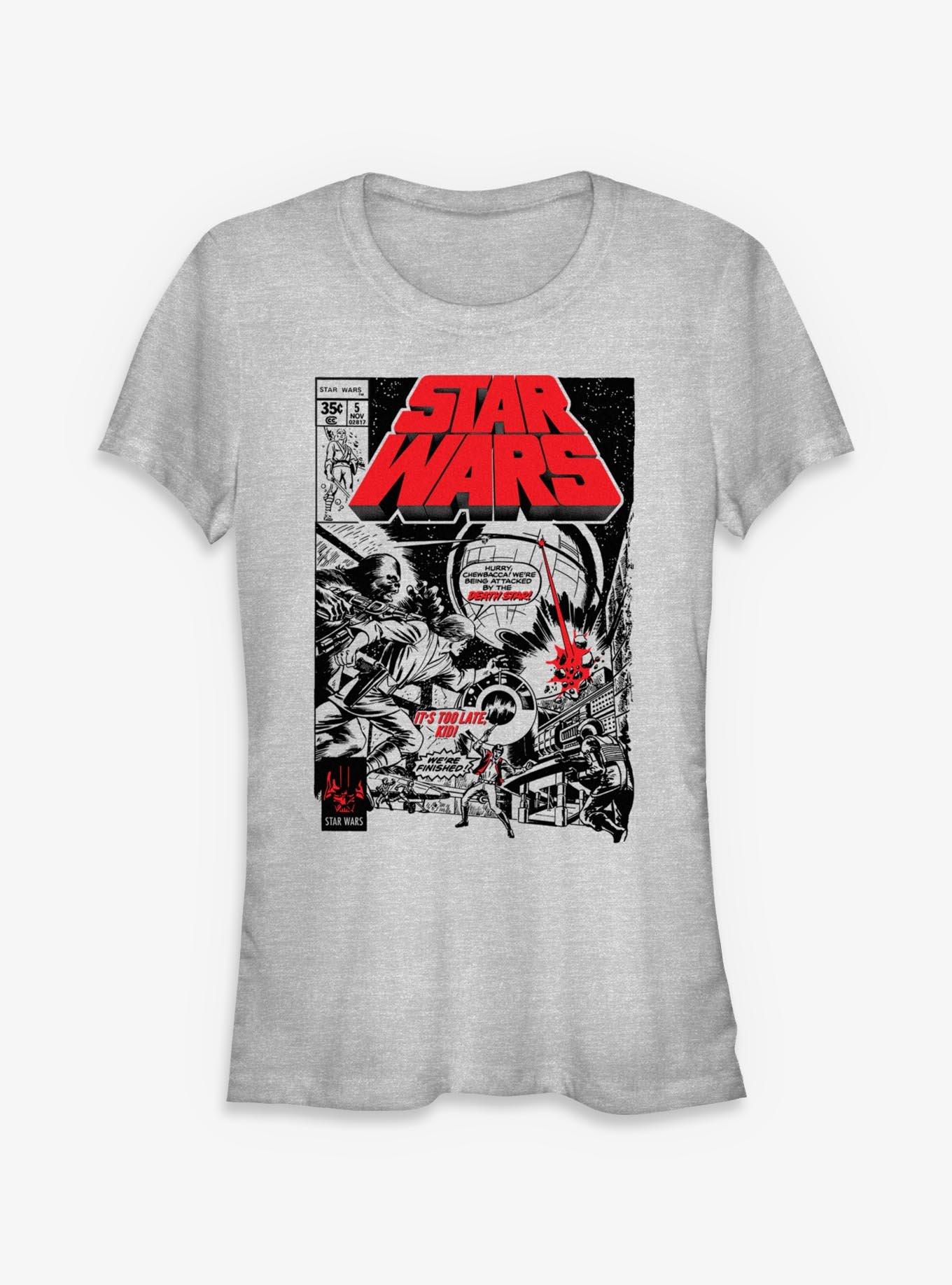 Star Wars Comic Sense Attacked By The Death Star Girls T-Shirt, ATH HTR, hi-res