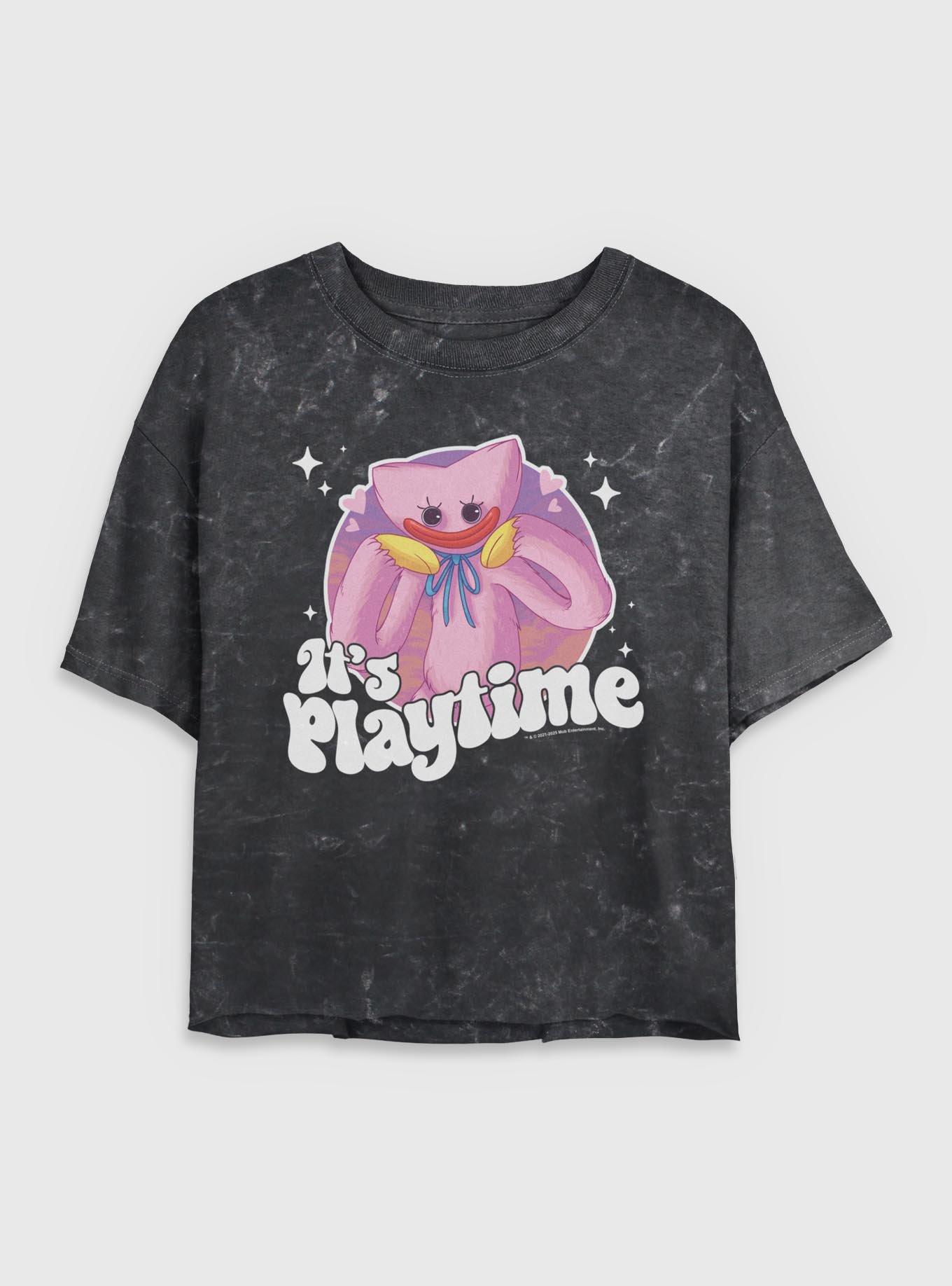 Poppy Playtime Kissy Missy Girls Mineral Wash Crop T-Shirt, , hi-res