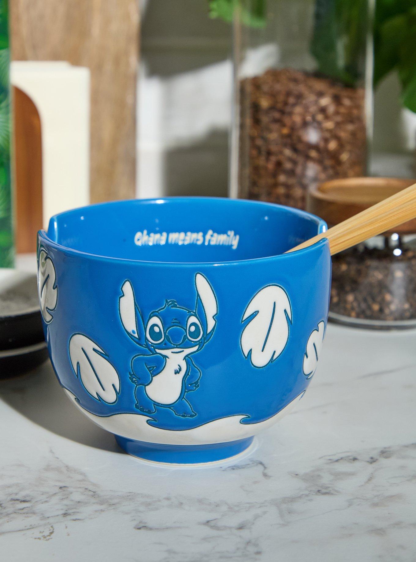 Disney Lilo & Stitch Palm Frond Blue Ramen Bowl Set - BoxLunch Exclusive, , hi-res