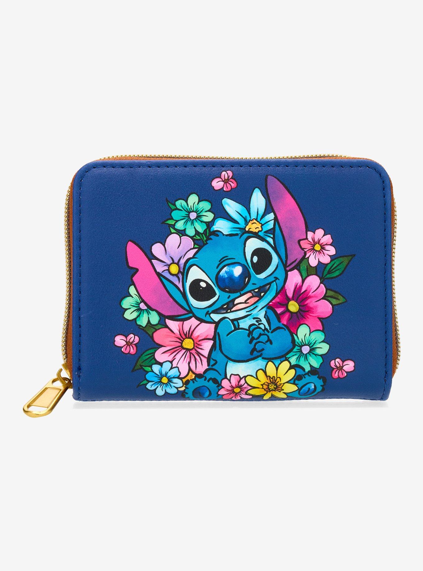 Loungefly Disney Stitch Flowers Mini Zipper Wallet, , hi-res