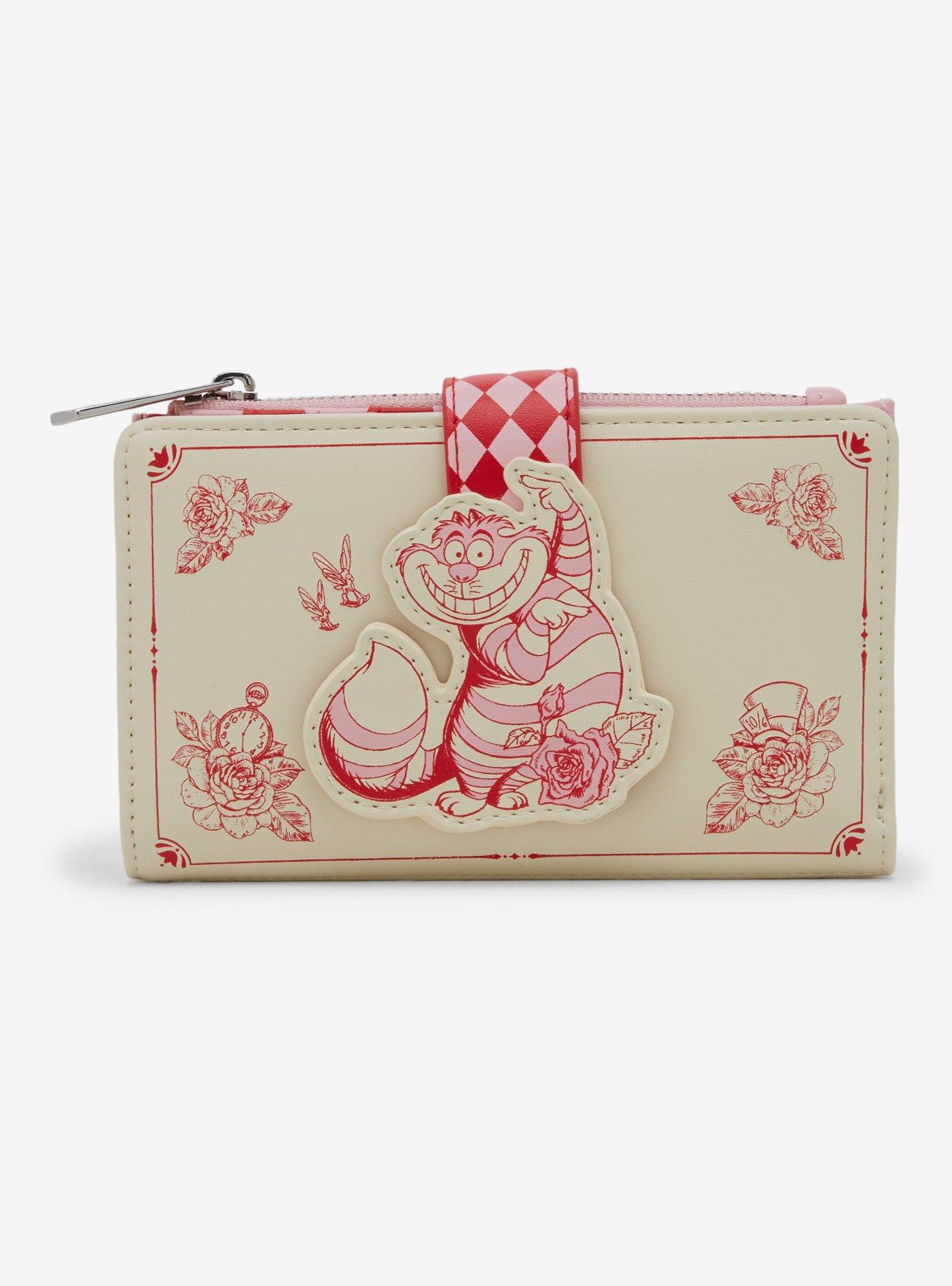 Loungefly Disney Alice in Wonderland Tonal Cheshire Cat Floral Wallet - BoxLunch Exclusive, , hi-res